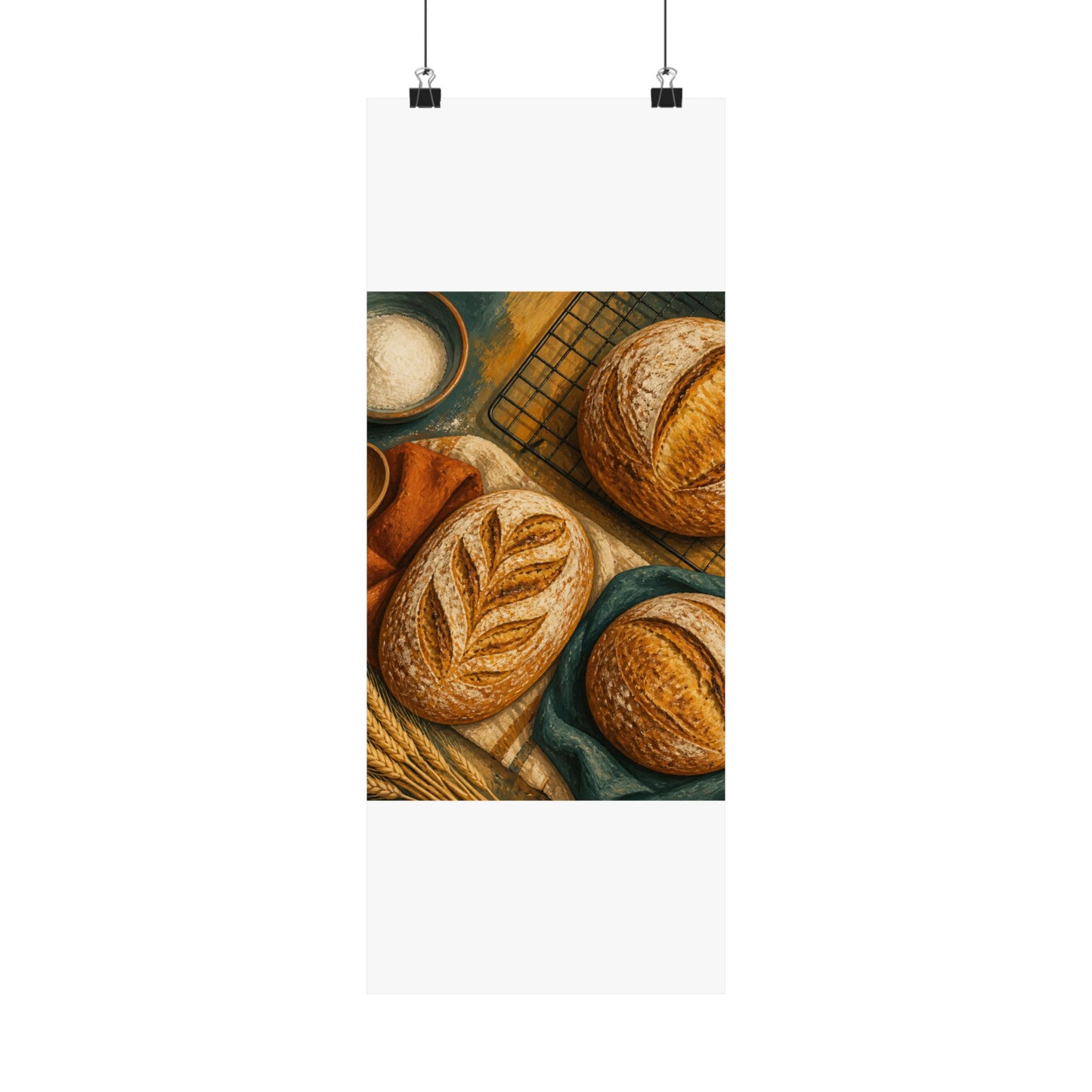 Artisan Bread Baking Still Life Poster