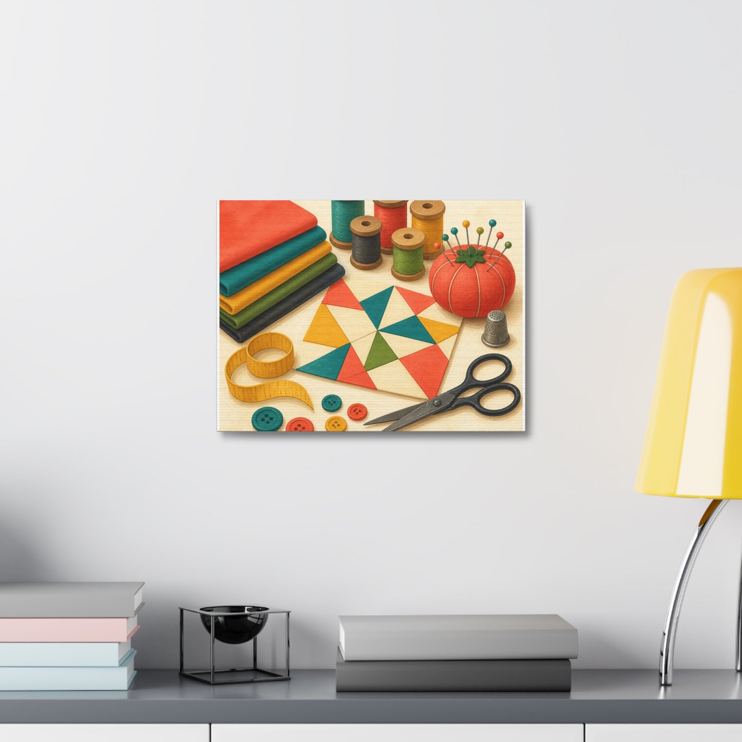 Colorful Sewing and Quilting Hobby Canvas Art