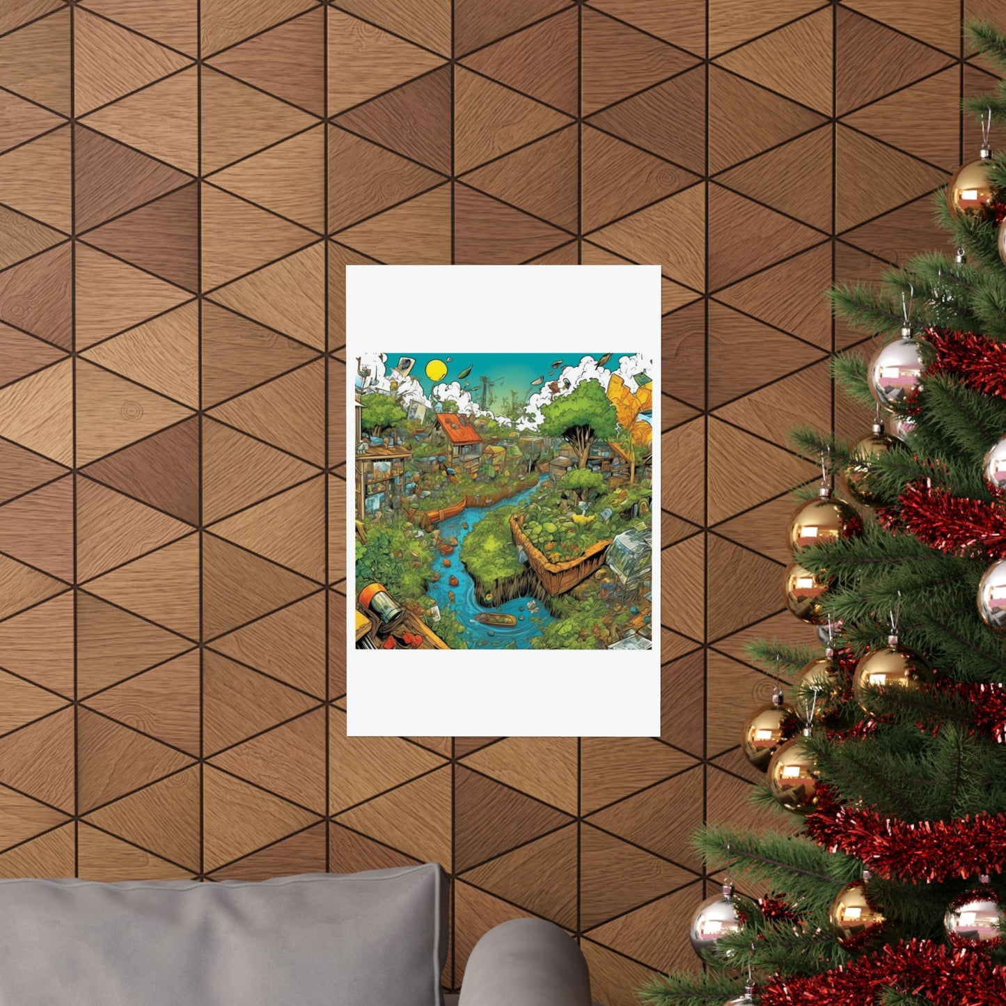 Whimsical Garden Stream Nature Gift Art Poster