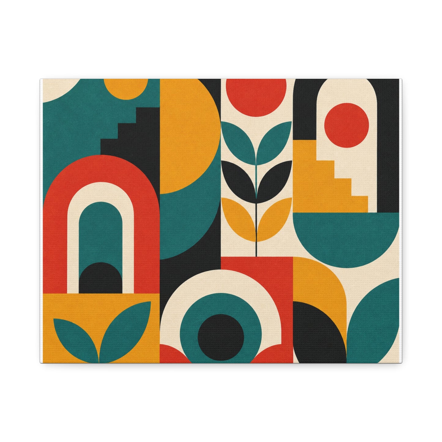 Mid Century Arches Botanical Geometric Canvas Art
