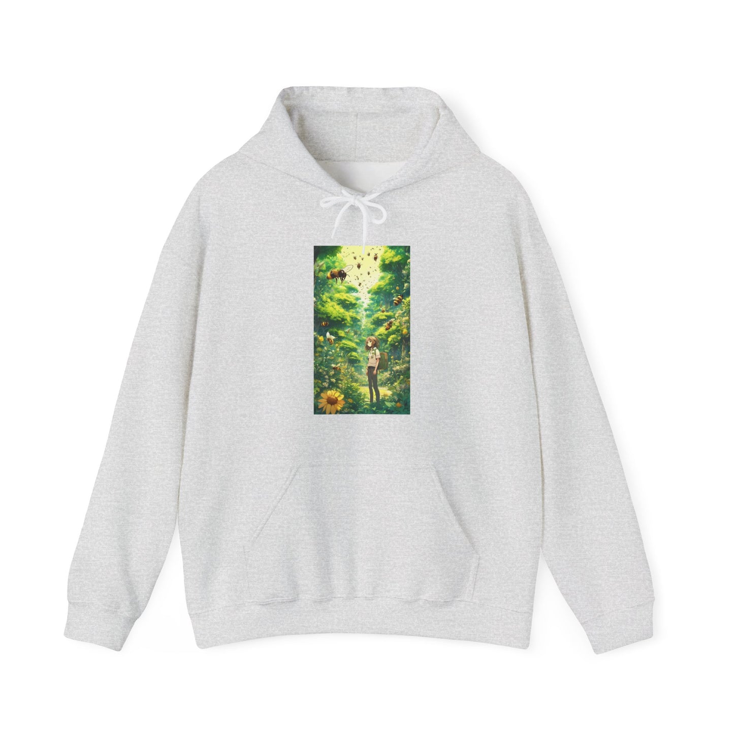 Bee Garden Explorer Anime Nature Art Hoodie