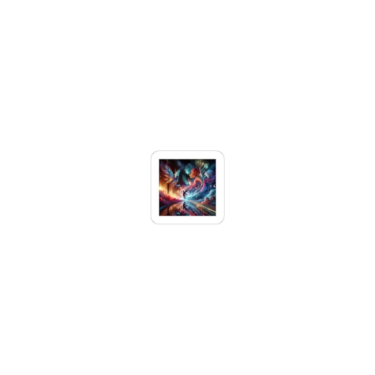 Cosmic Aurora Dancer Dreamscape Celestial Art Sticker