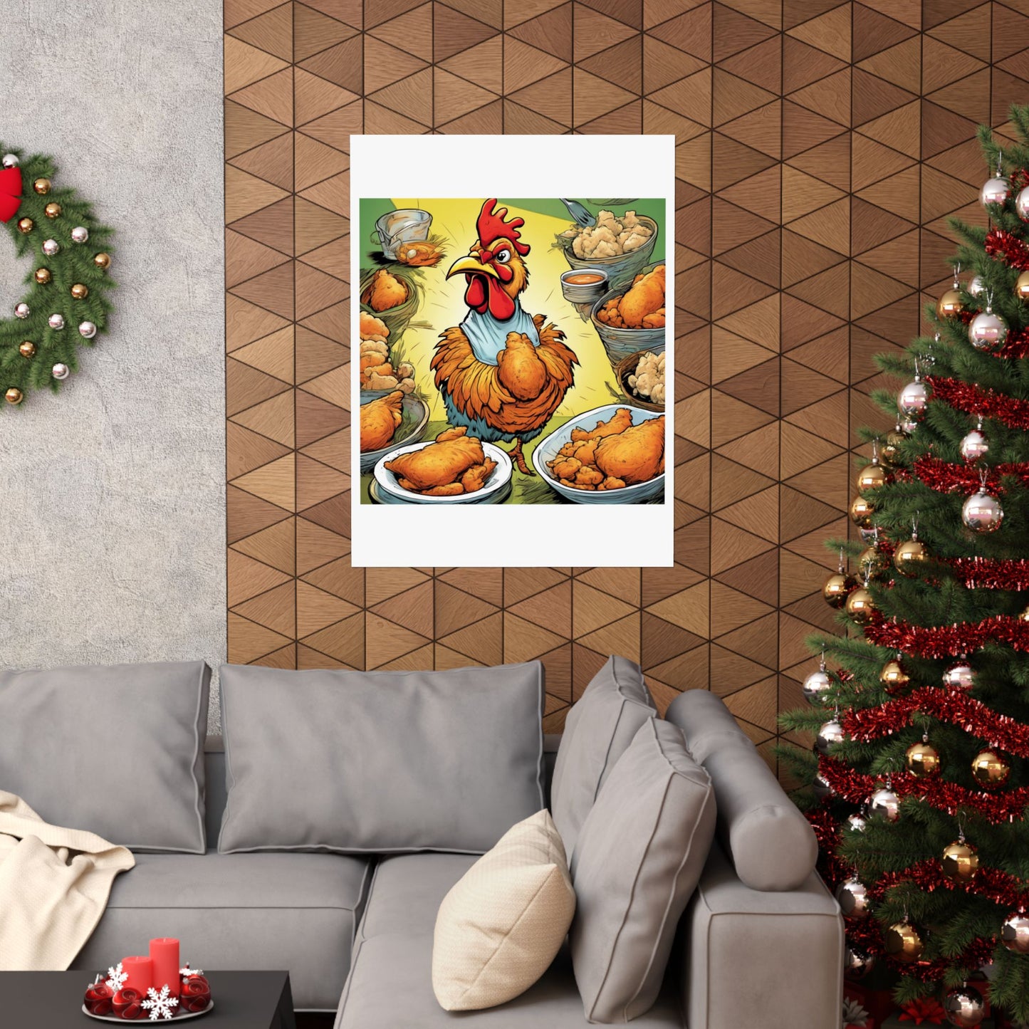 Funny Chicken Fried Food Comfort Food Art Poster