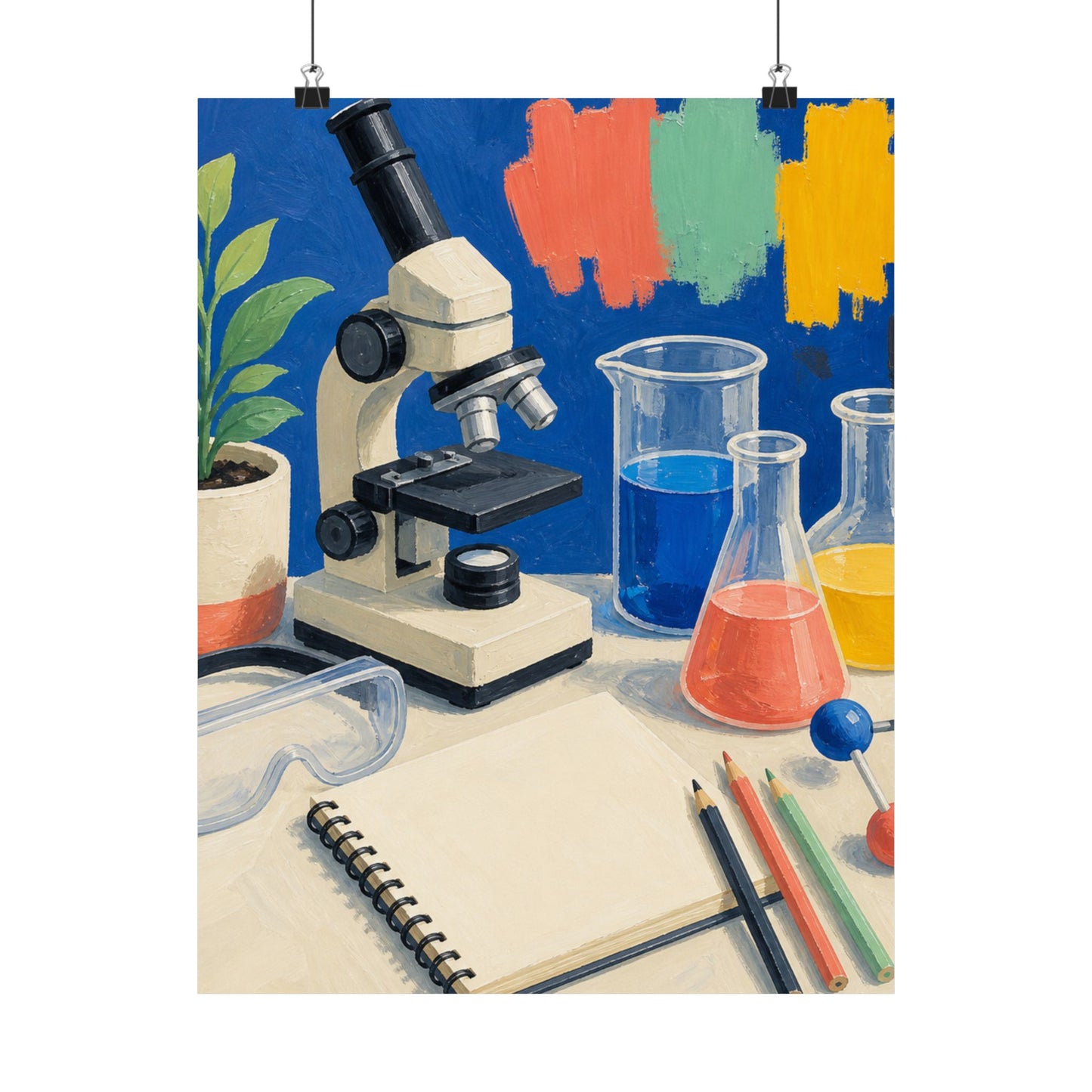 Colorful Science Lab Learning Art Poster