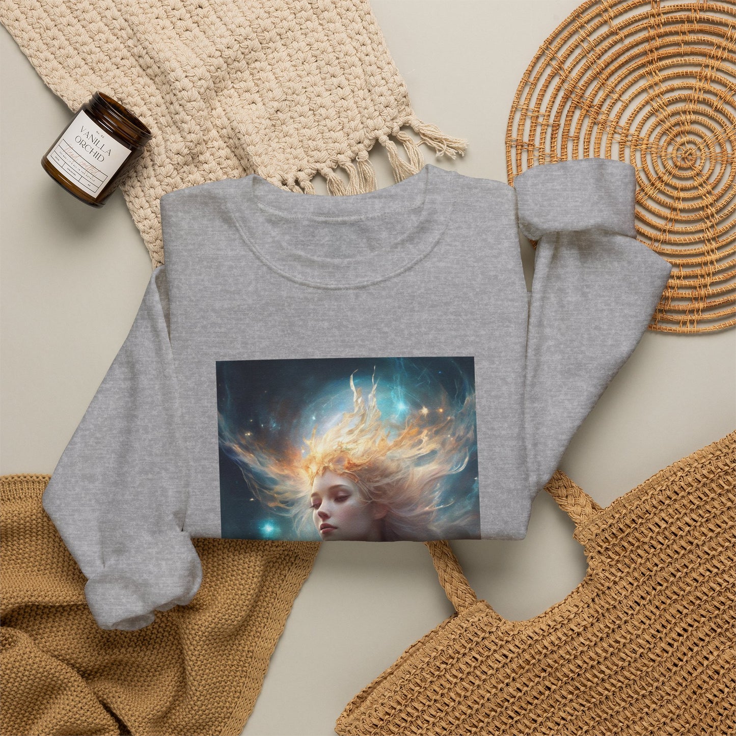 Solar Celestial Spirit Fantasy Portrait Sweatshirt