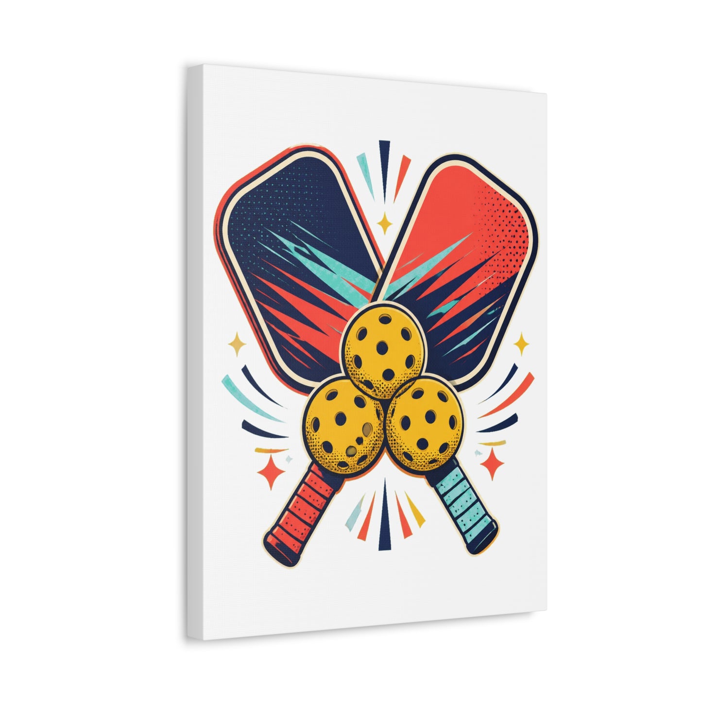 Retro Pickleball Paddles Recreational Sports Canvas Art