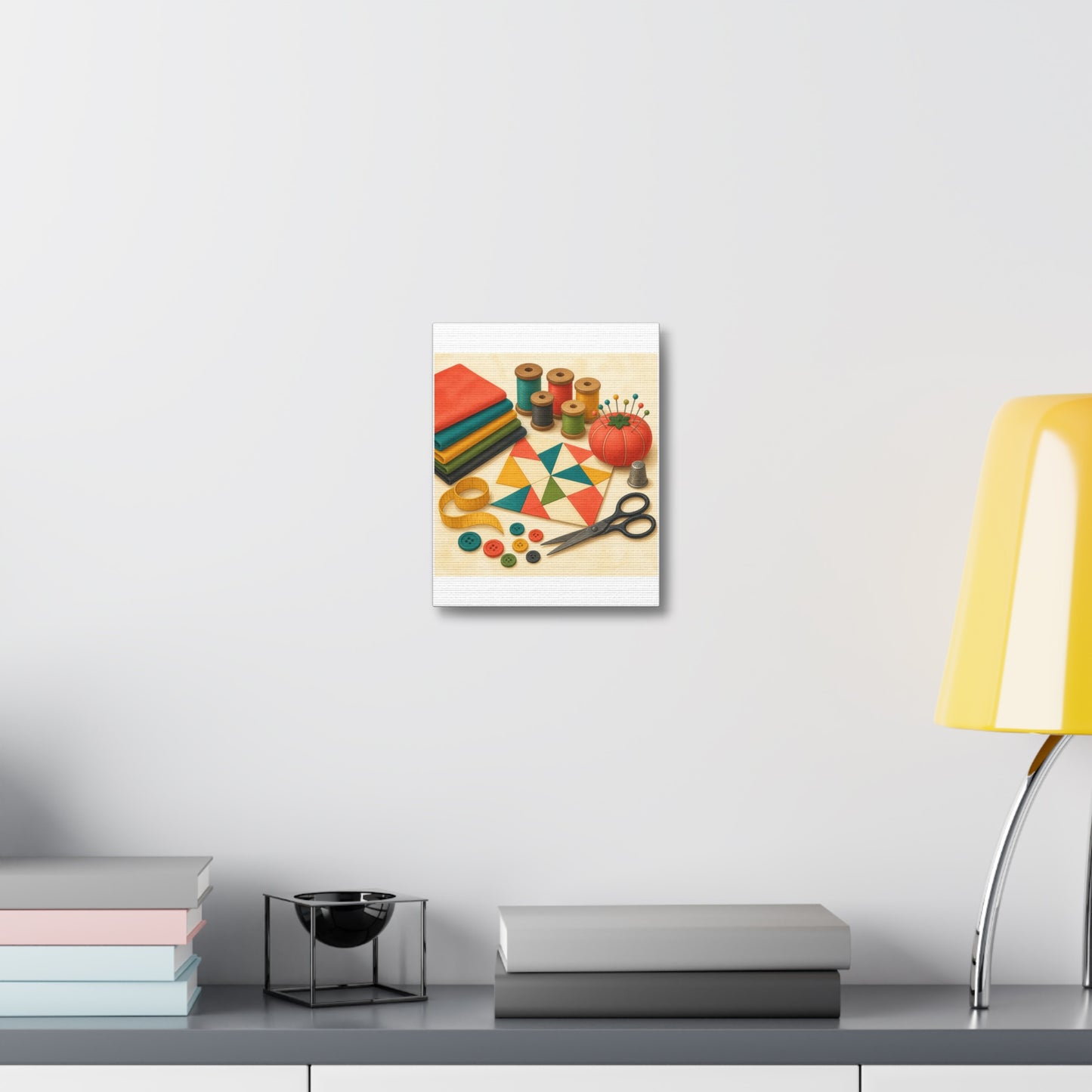 Colorful Sewing and Quilting Hobby Canvas Art
