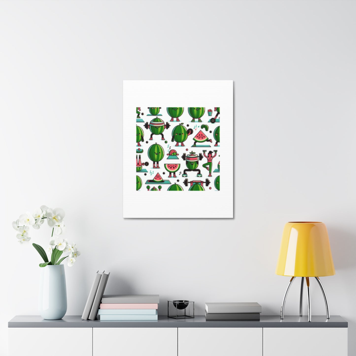 Watermelon Workout Club Cute Food Fitness Canvas Wall Art