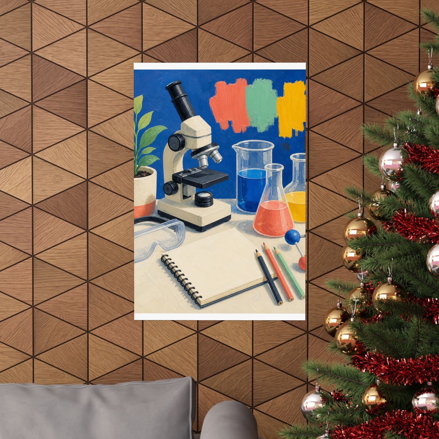 Colorful Science Lab Learning Art Poster