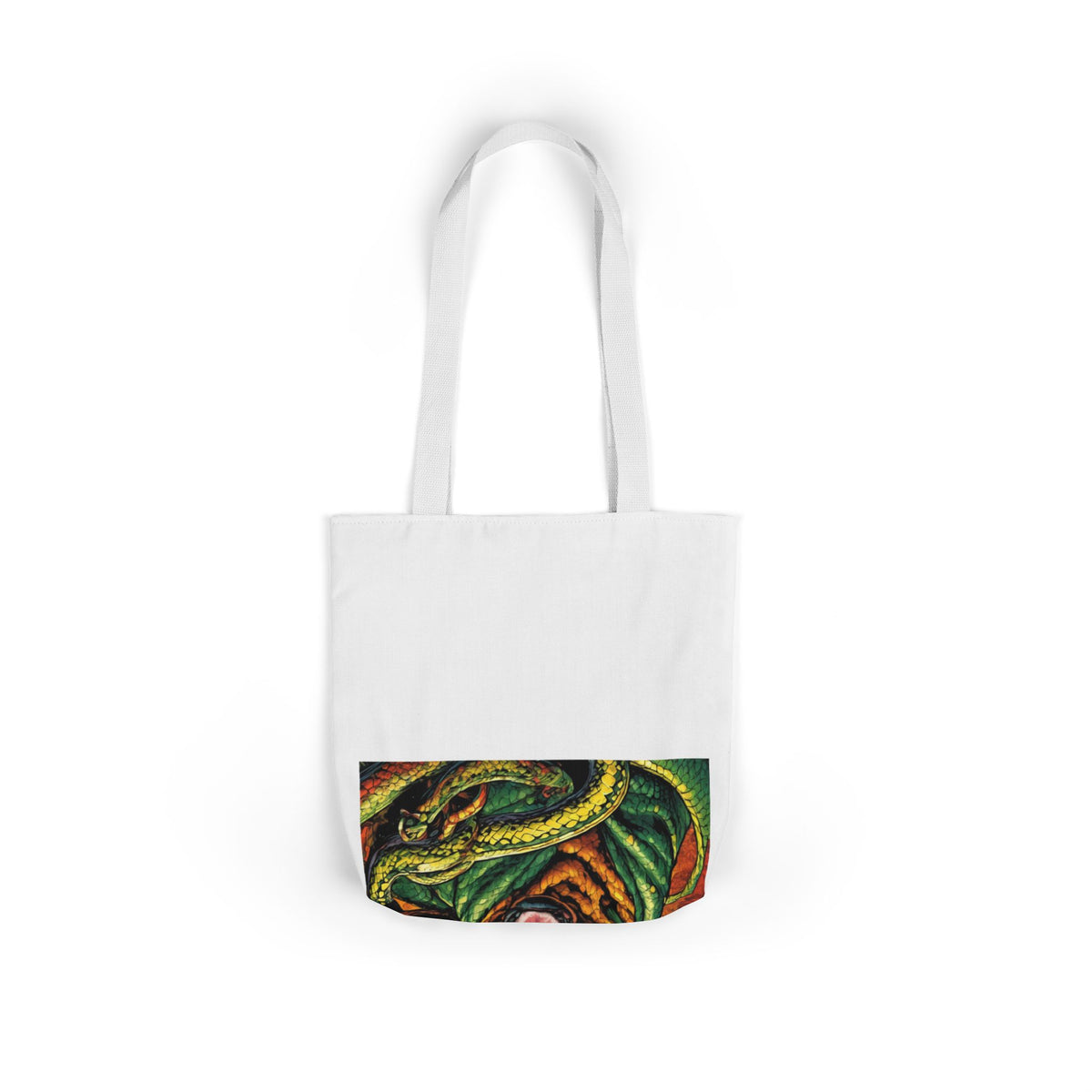 Surreal Serpent Hound Dark Fantasy Canvas Tote Bag