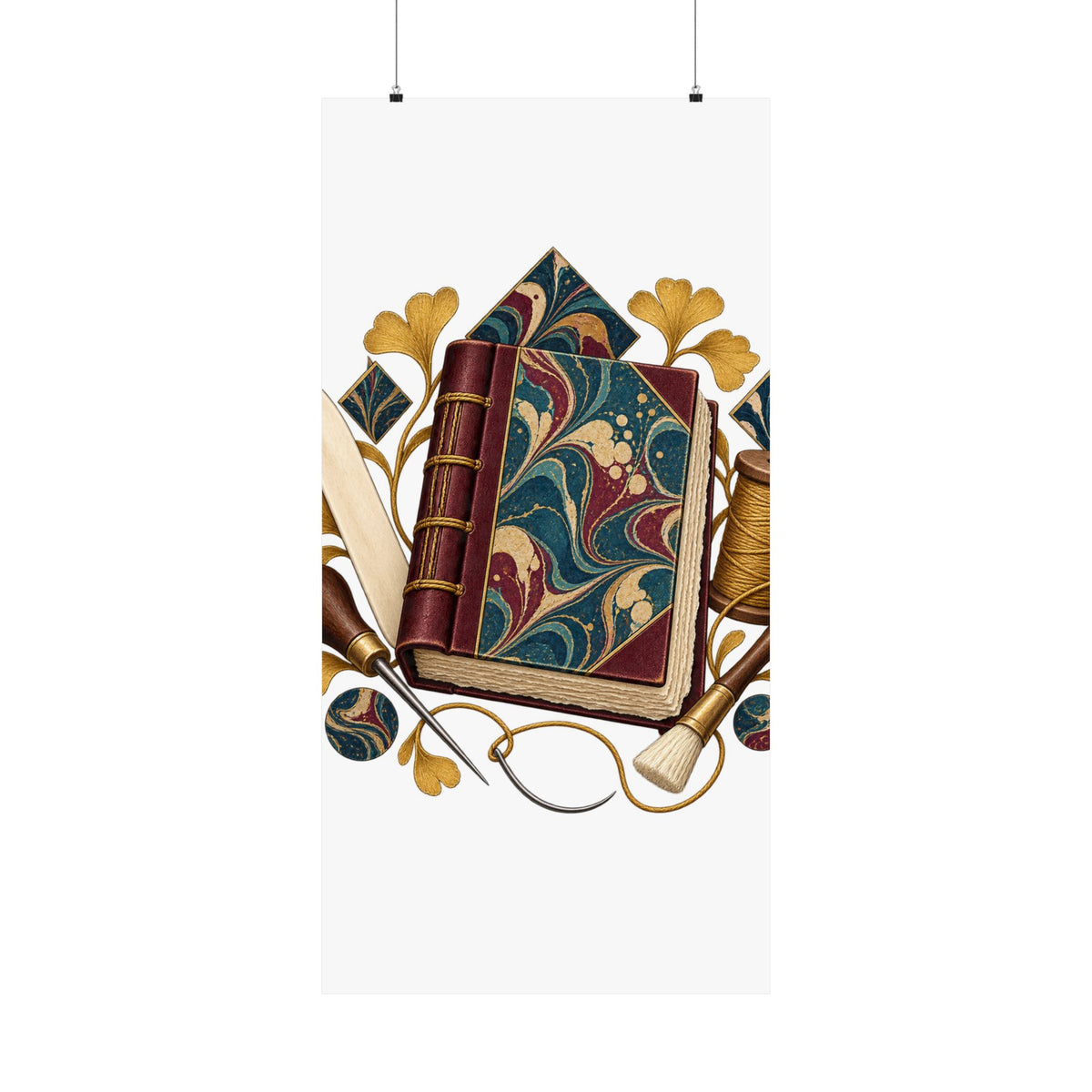 Traditional Marbled Bookbinding Workshop Poster