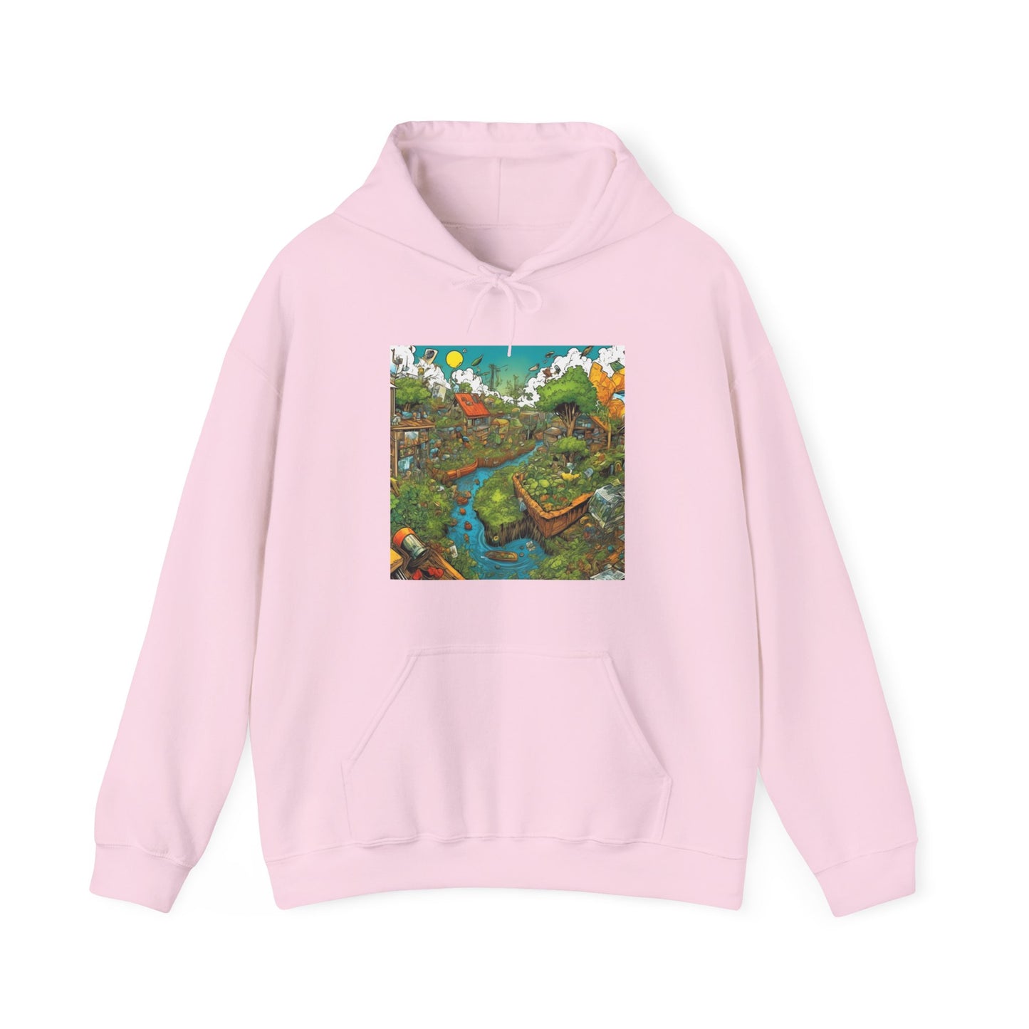 Whimsical Garden Stream Nature Gift Art Hoodie