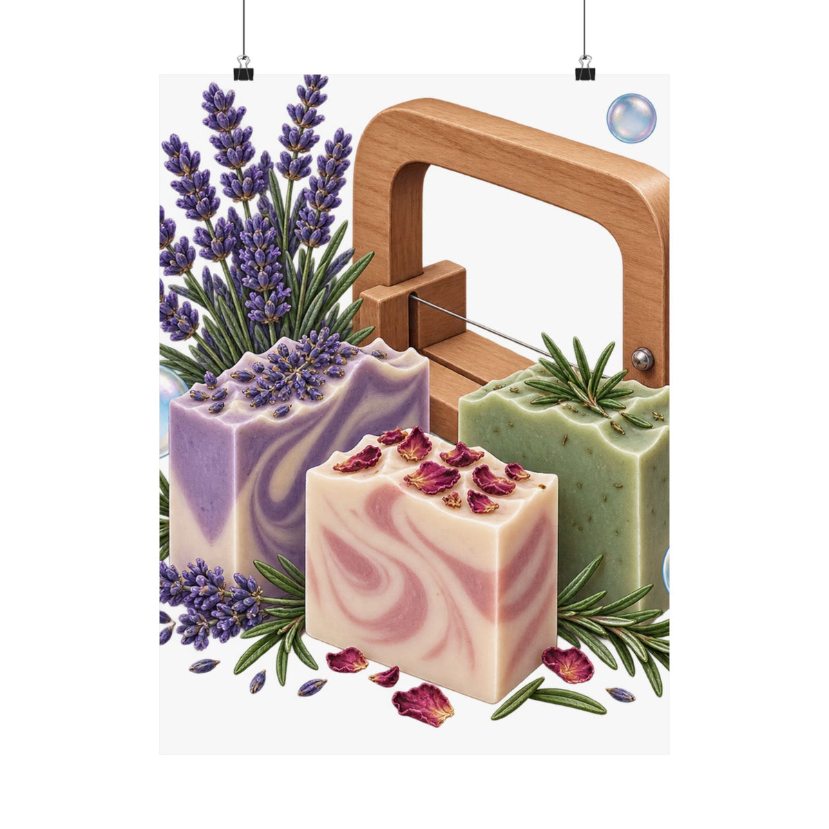 Botanical Soap Making Lavender and Herbs Poster