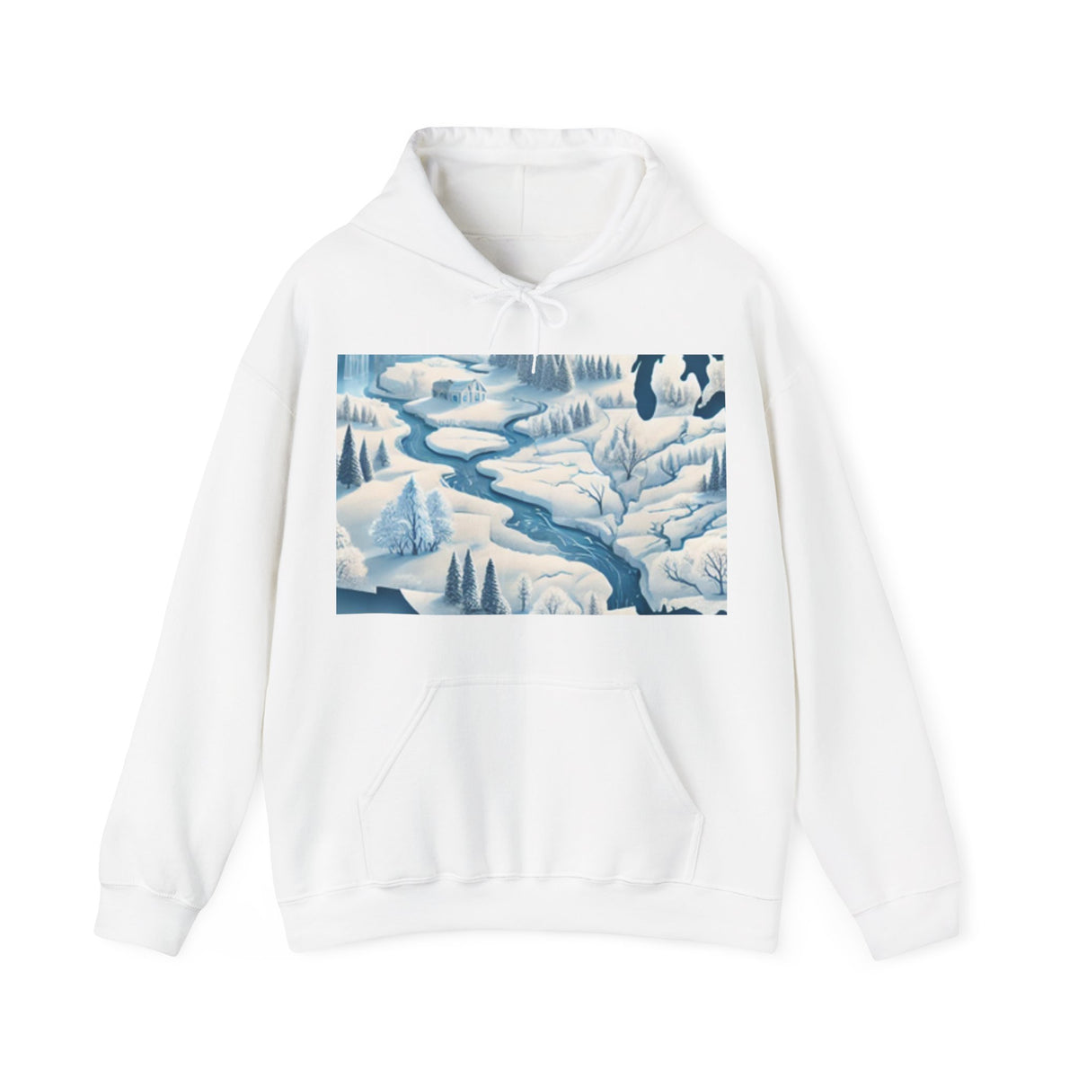 Winter USA Dreamscape Snowy Map Travel Hoodie Geography Gift
