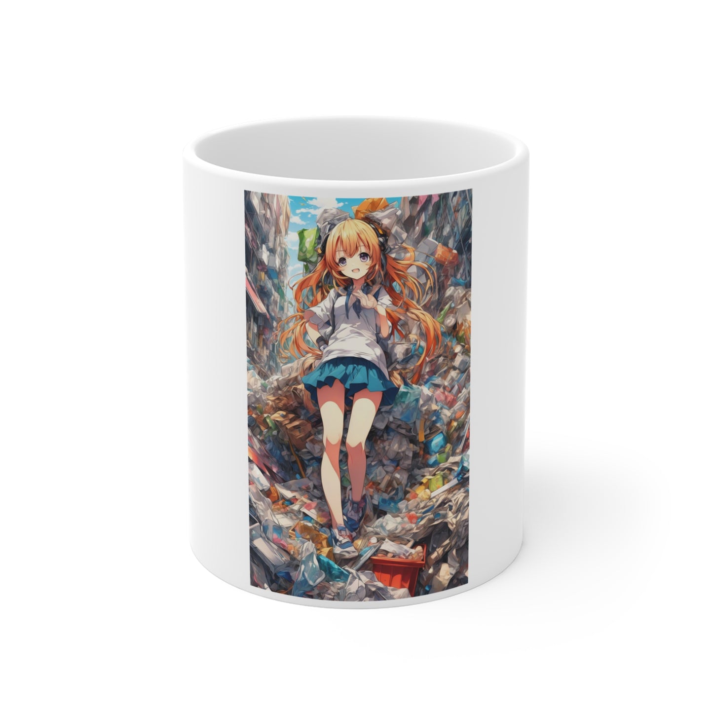 Recycling Rescue Anime Heroine Colorful Eco Art Coffee Mug