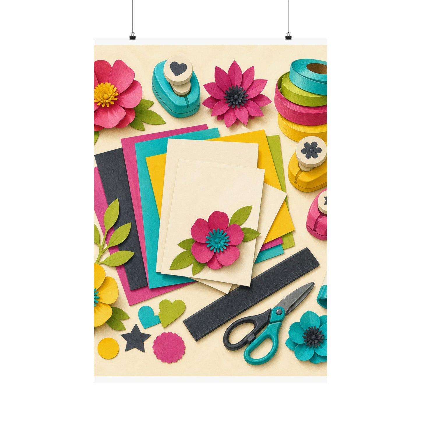 Bright Paper Crafting Hobby Poster