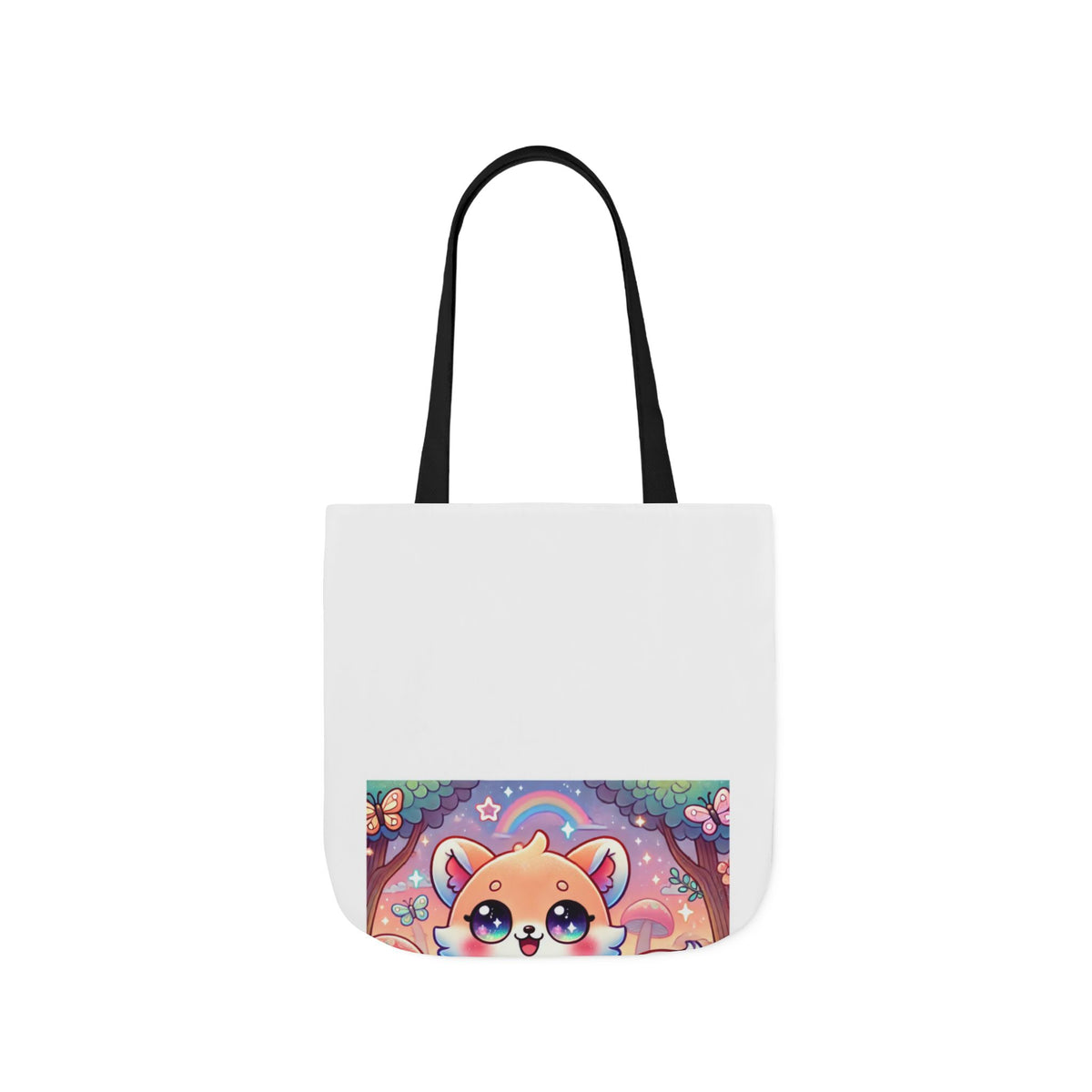 Pastel Woodland Fox Mushroom Kawaii Canvas Tote Bag