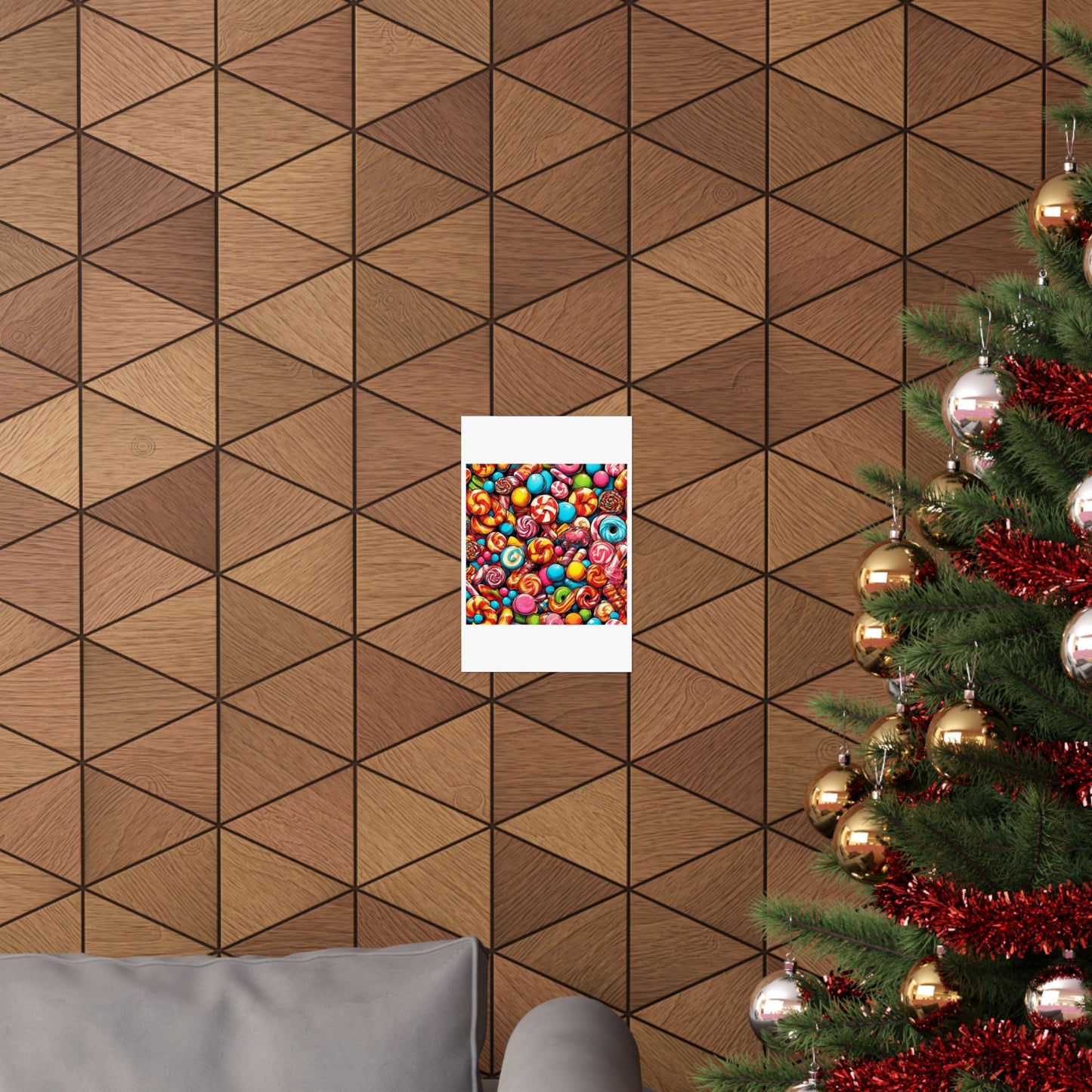 Colorful Candy and Lollipop Pattern Poster