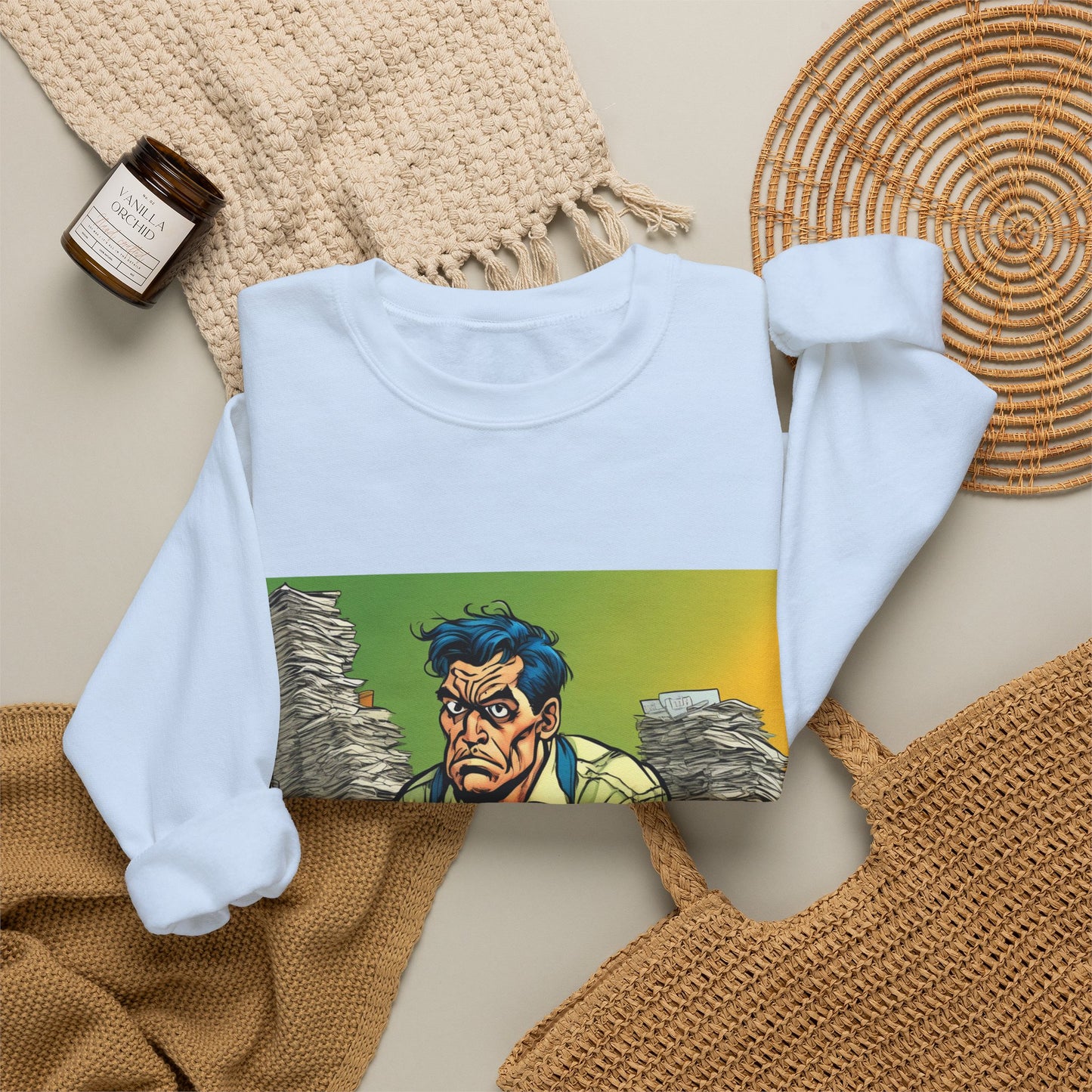 Paperwork Chaos Desk Worker Funny Office Art Sweatshirt