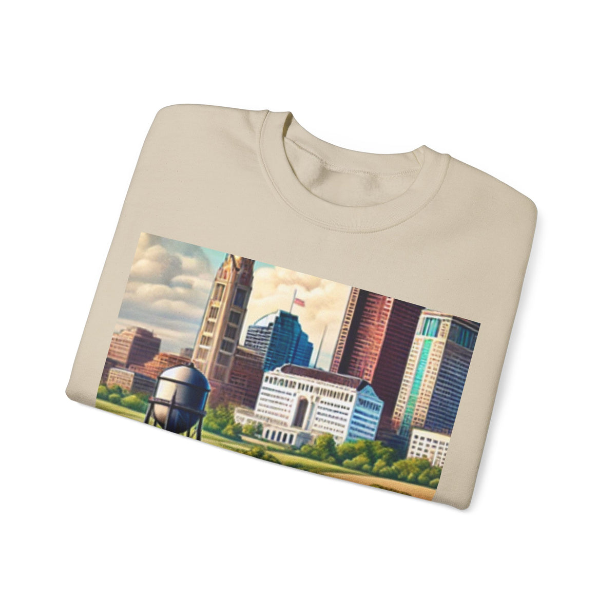 Rural River City Skyline Hometown Landscape Sweatshirt
