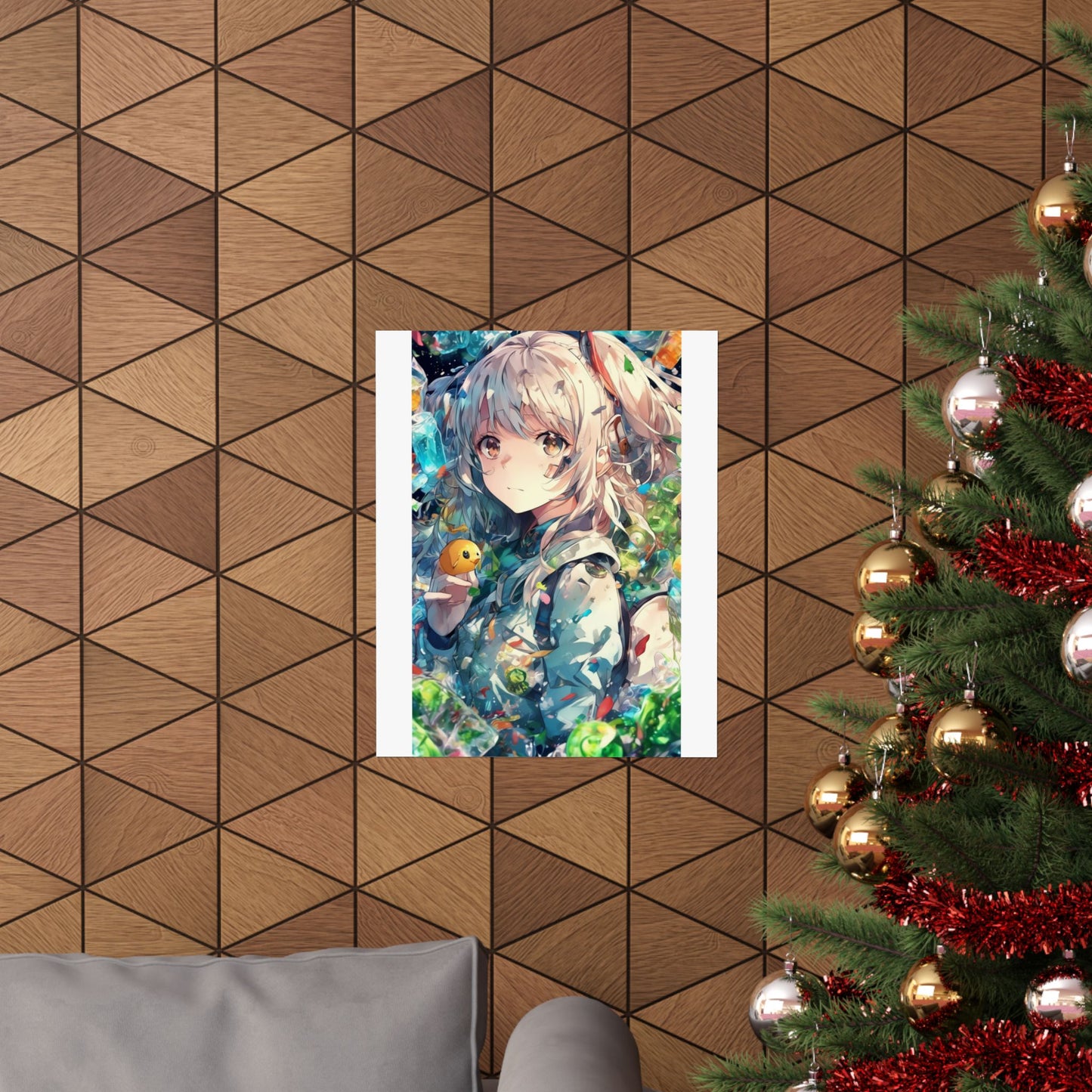 Crystal Bottle Anime Portrait Colorful Wall Poster