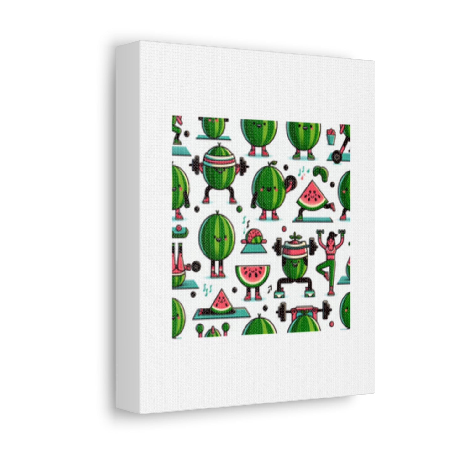 Watermelon Workout Club Cute Food Fitness Canvas Wall Art