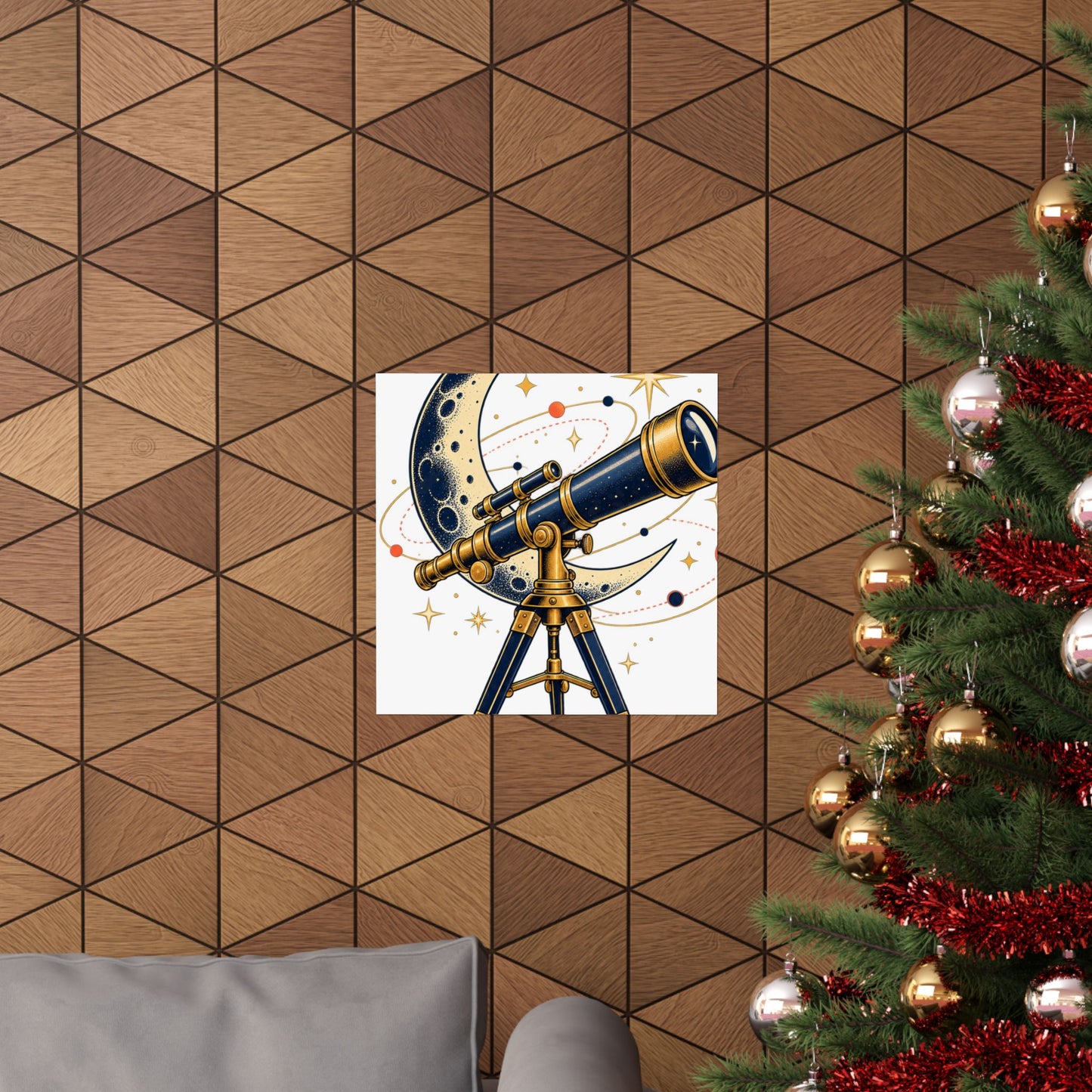Vintage Telescope Celestial Astronomy Poster