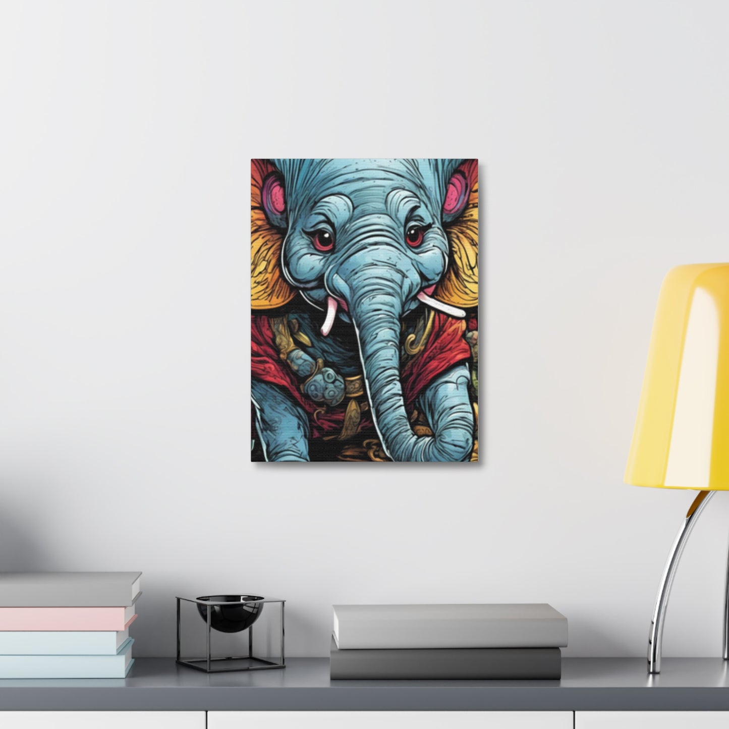 Colorful Elephant Garden Parade Wildlife Canvas Wall Art