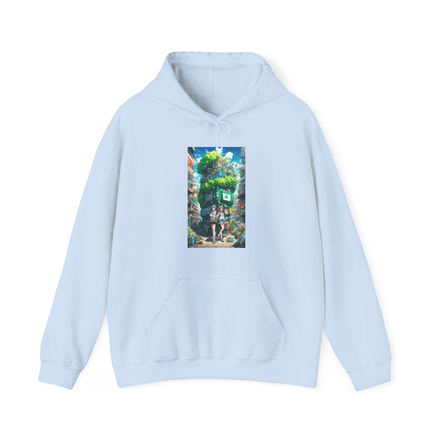 Urban Recycling Anime Friends Eco Graphic Hoodie