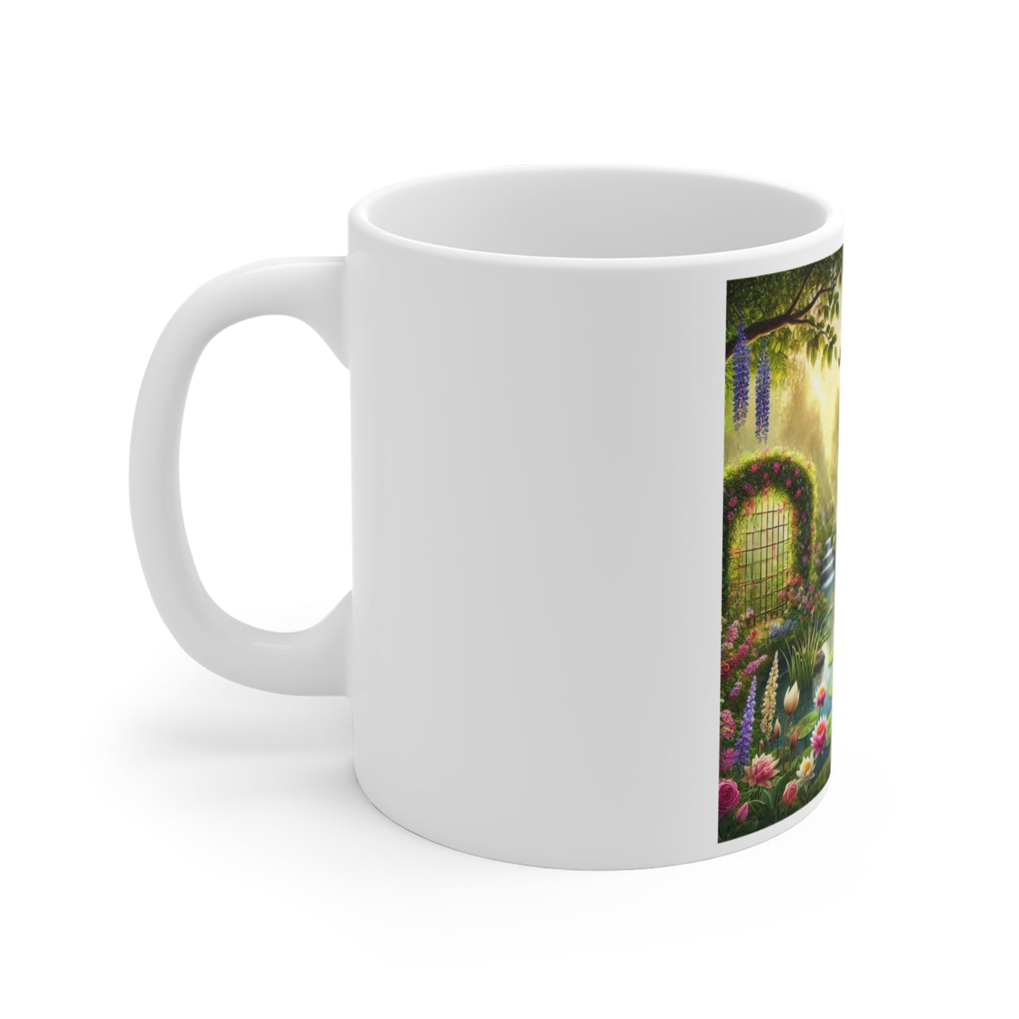 Sunlit Rose Gazebo Cottage Garden Coffee Mug