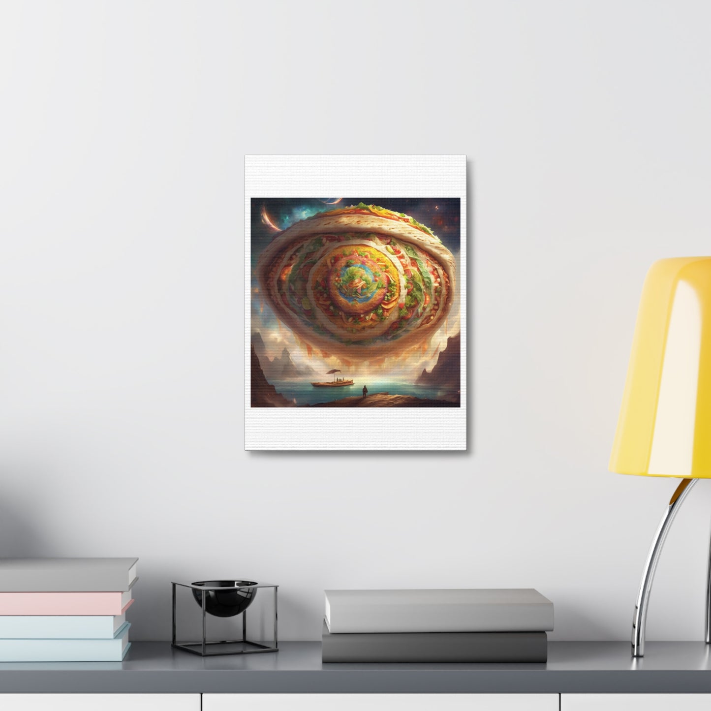 Cosmic Taco Portal Surreal Food Fantasy Art Canvas
