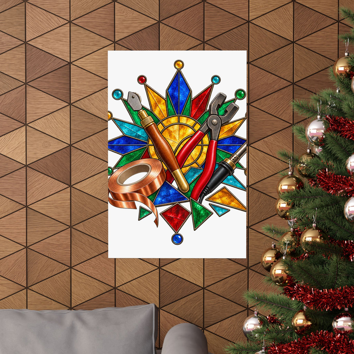 Stained Glass Workshop Tools Poster