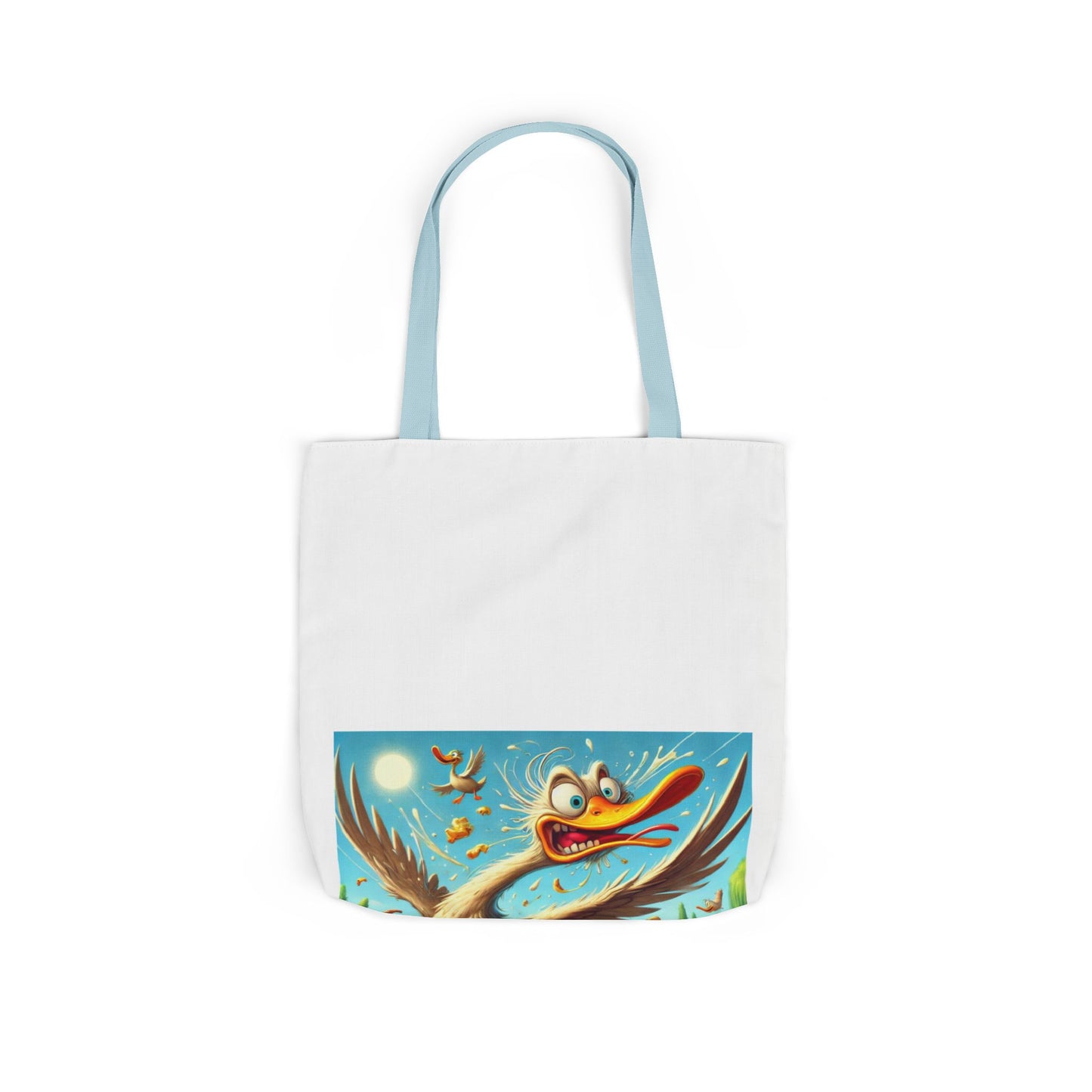Chaotic Picnic Duck Funny Summer Canvas Tote Bag