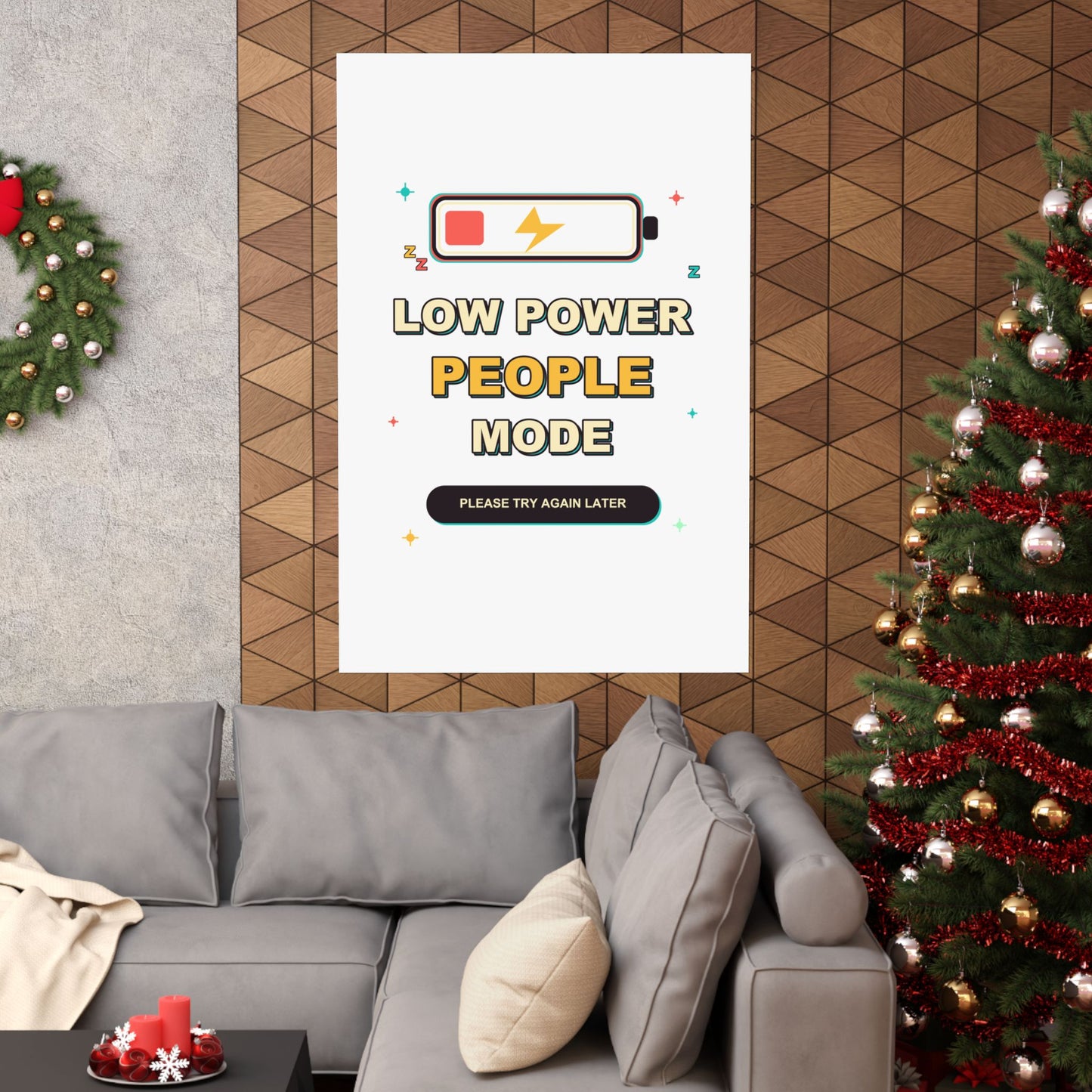 Low Power People Mode Funny Introvert Social Battery Poster