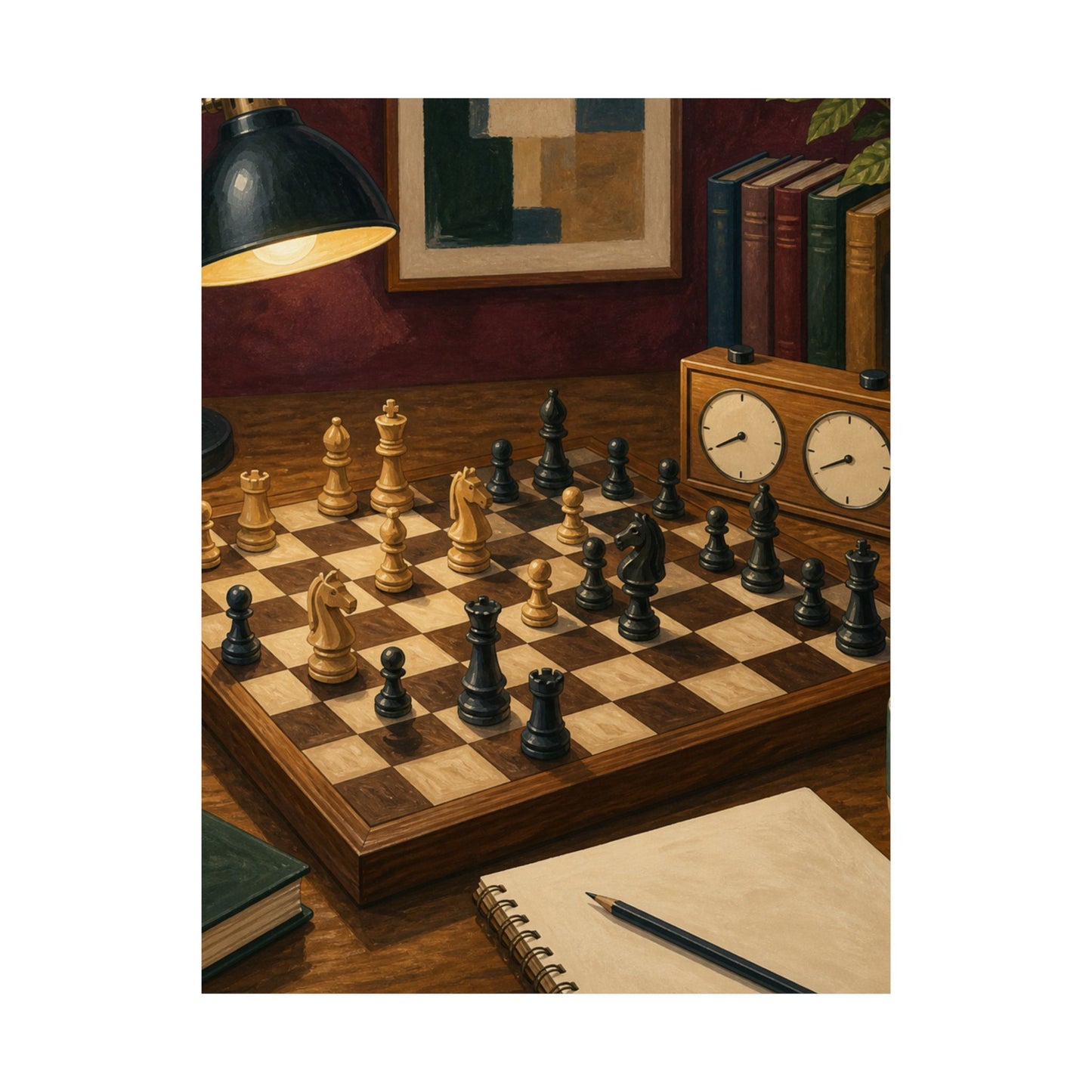 Cozy Chess Strategy Game Hobby Poster
