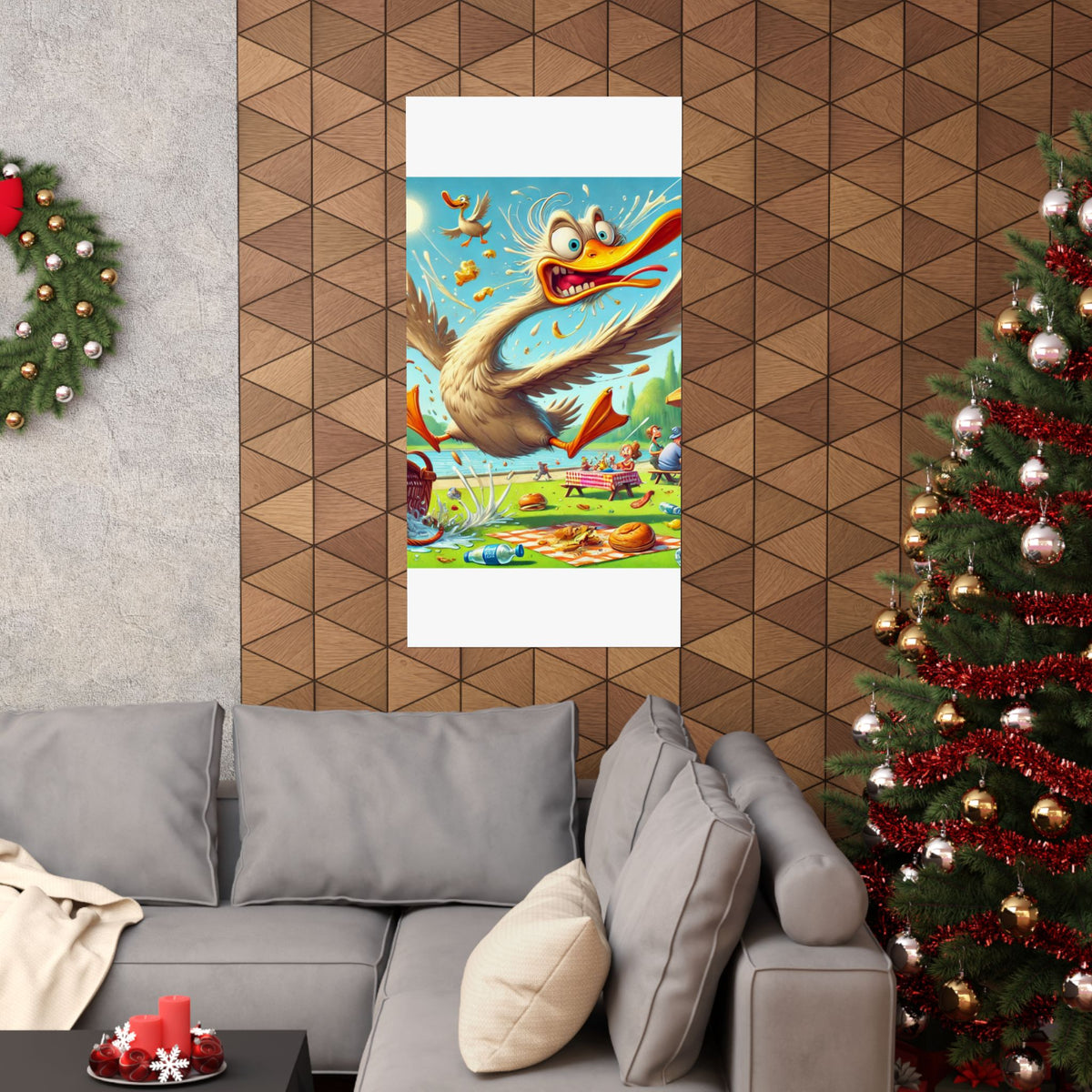 Chaotic Picnic Duck Funny Summer Wall Art Poster