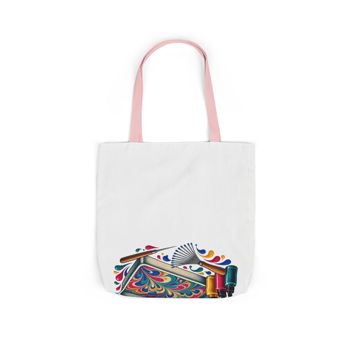 Colorful Paper Marbling Workshop Tote Bag