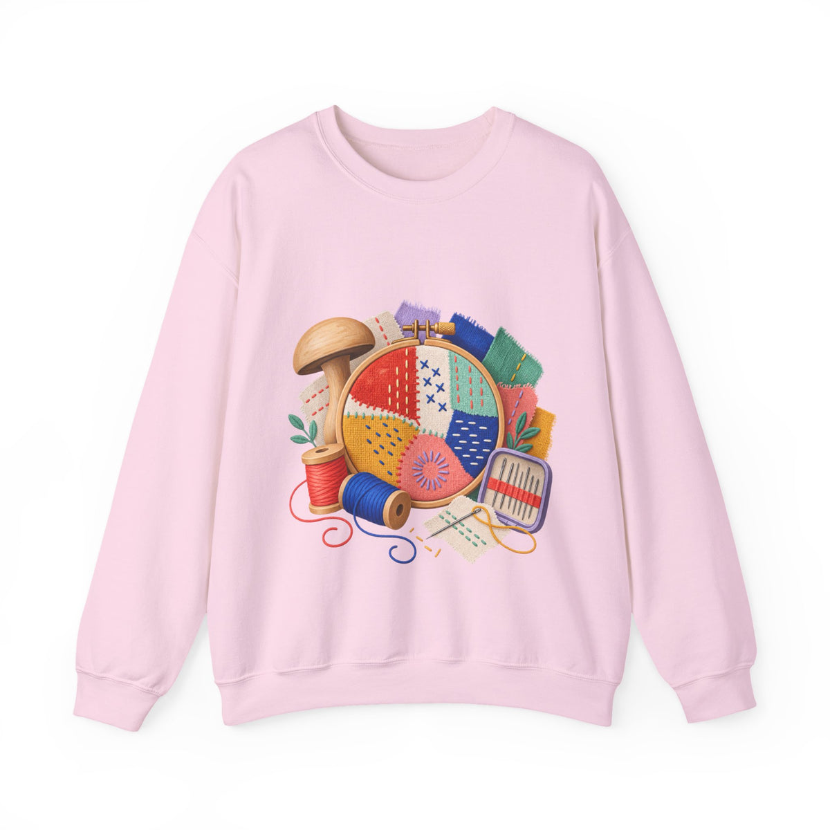 Colorful Visible Mending Workshop Sweatshirt