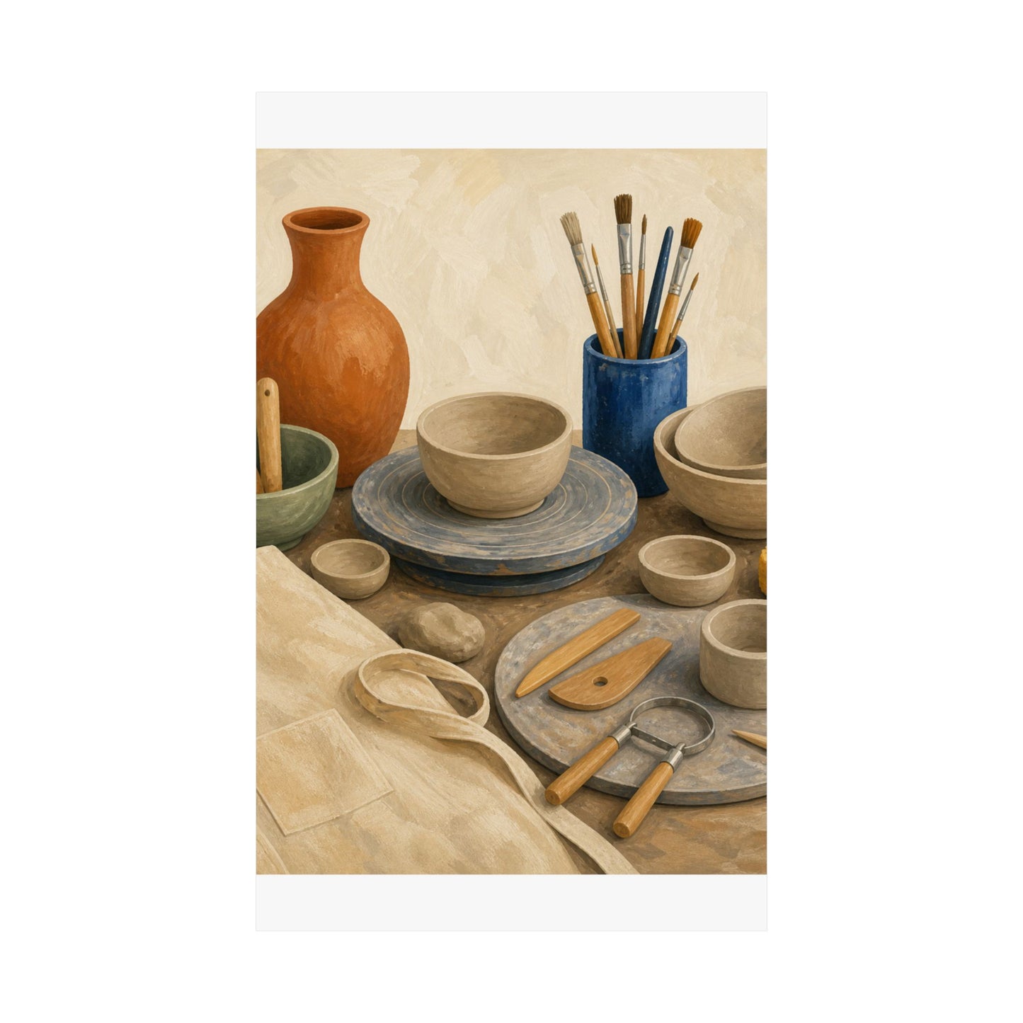Colorful Pottery Studio Hobby Poster