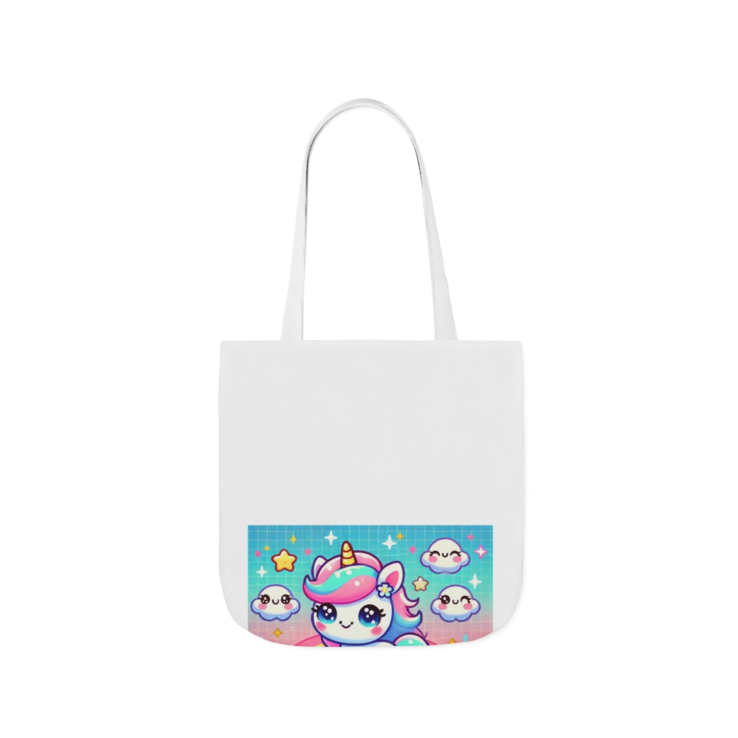 Pastel Rainbow Unicorn Cloud Kawaii Canvas Tote Bag