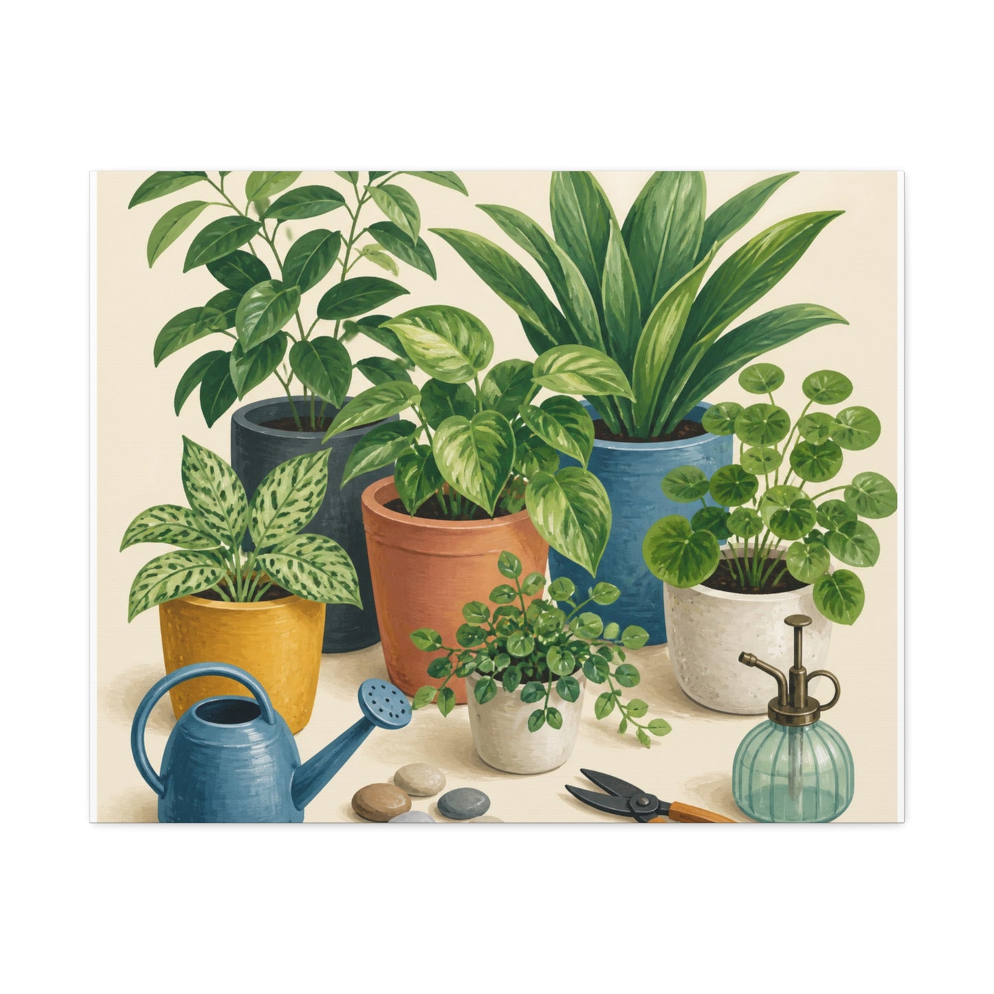 Calm Indoor Houseplant Collection Art Canvas Art