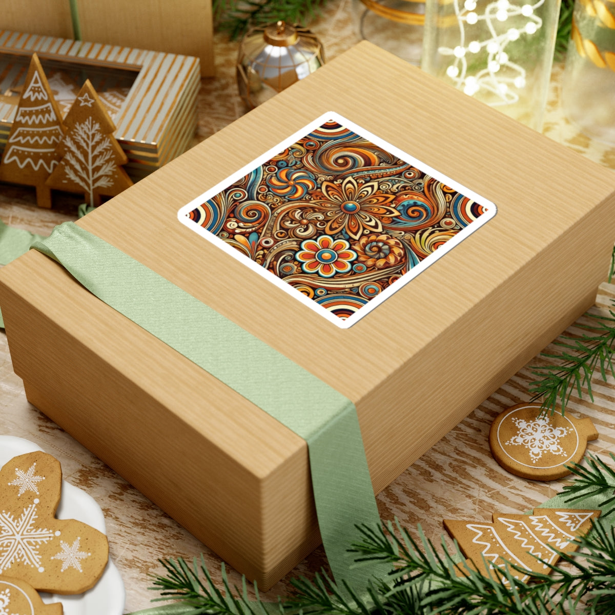 Ornate Abstract Floral Paisley Pattern Sticker