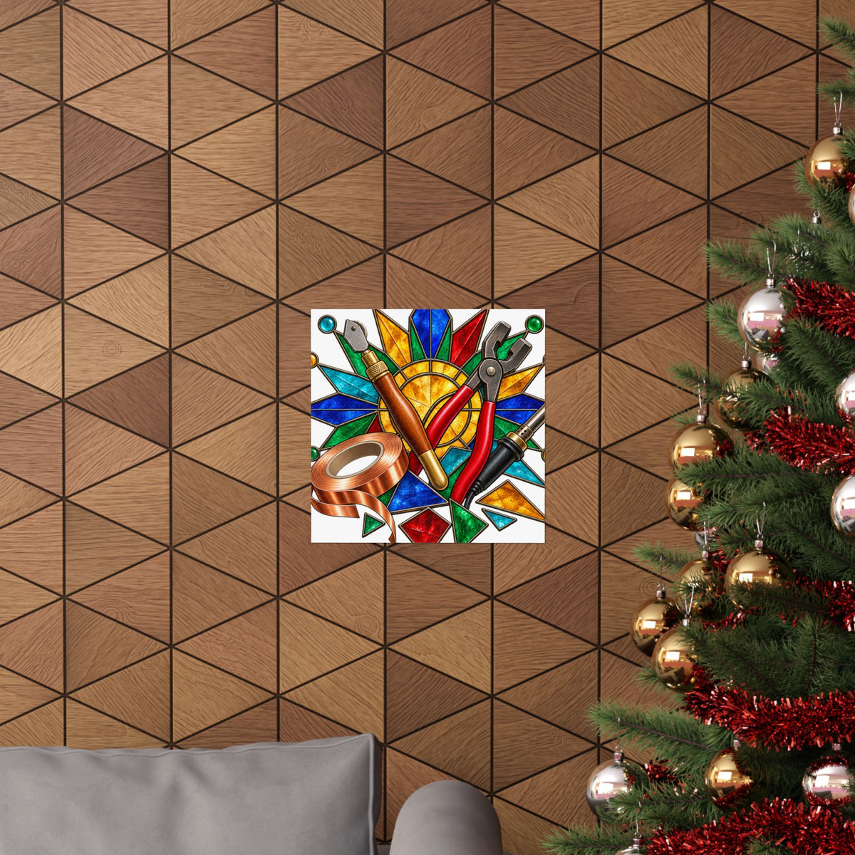 Stained Glass Workshop Tools Poster