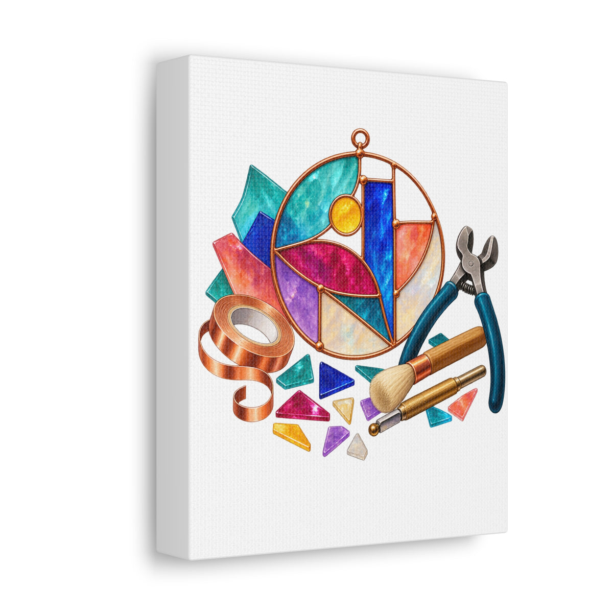 Abstract Stained Glass Suncatcher Workshop Canvas