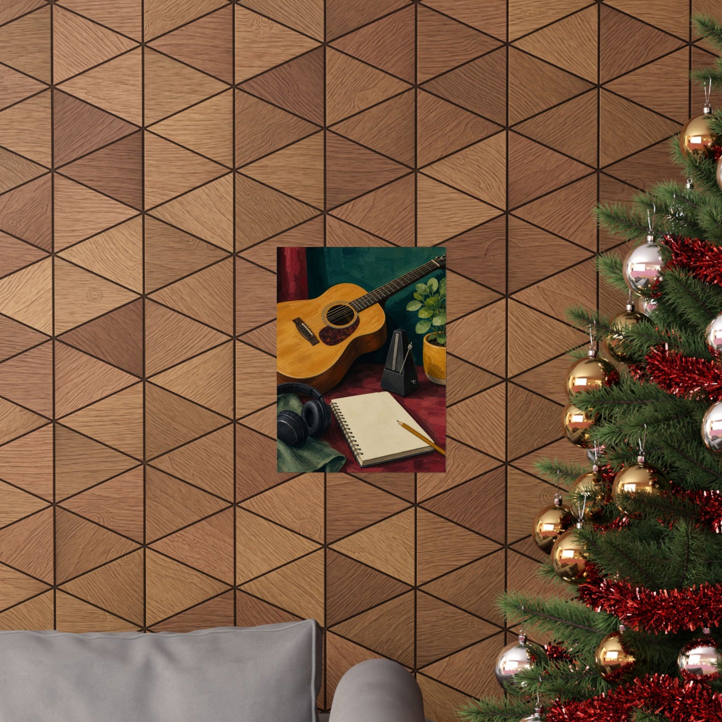 Cozy Acoustic Music Practice Art Poster