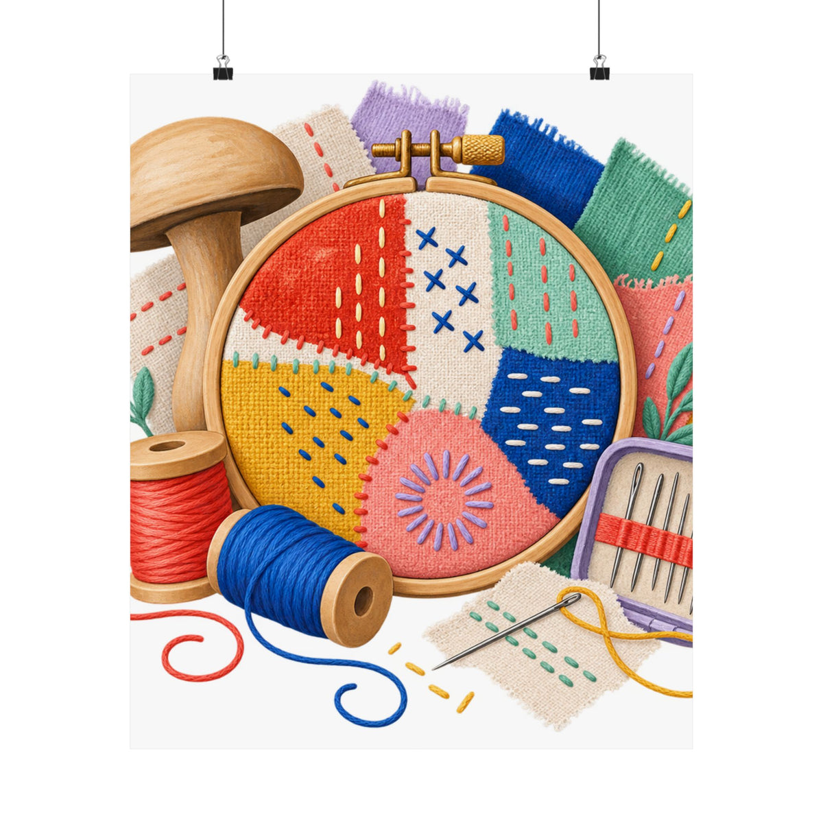 Colorful Visible Mending Workshop Poster