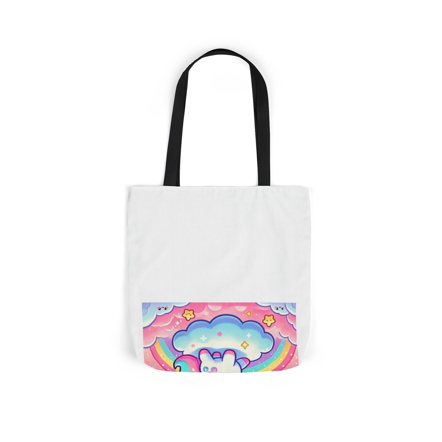Pastel Rainbow Unicorn Cloud Kawaii Canvas Tote Bag
