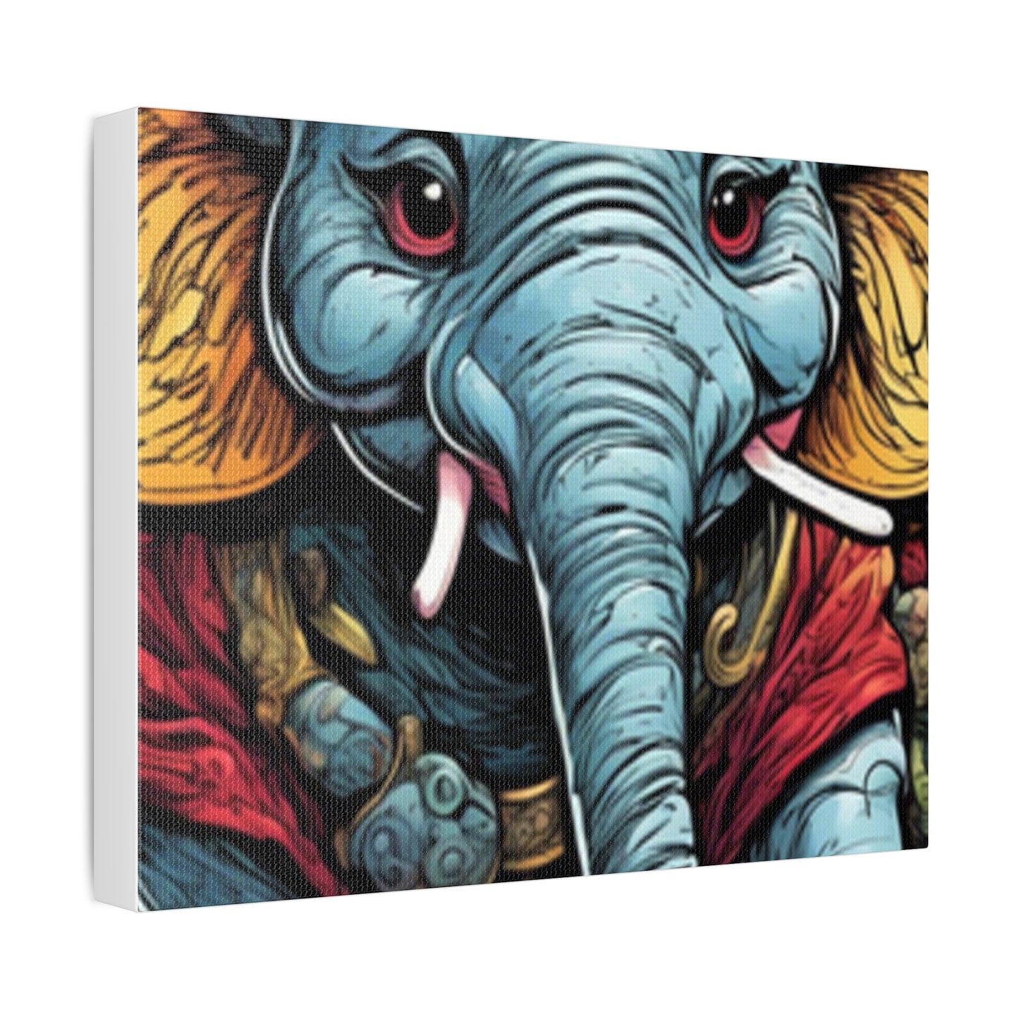 Colorful Elephant Garden Parade Wildlife Canvas Wall Art