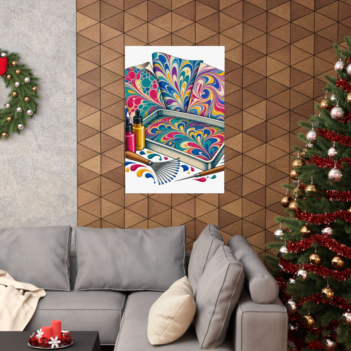 Colorful Paper Marbling Workshop Poster