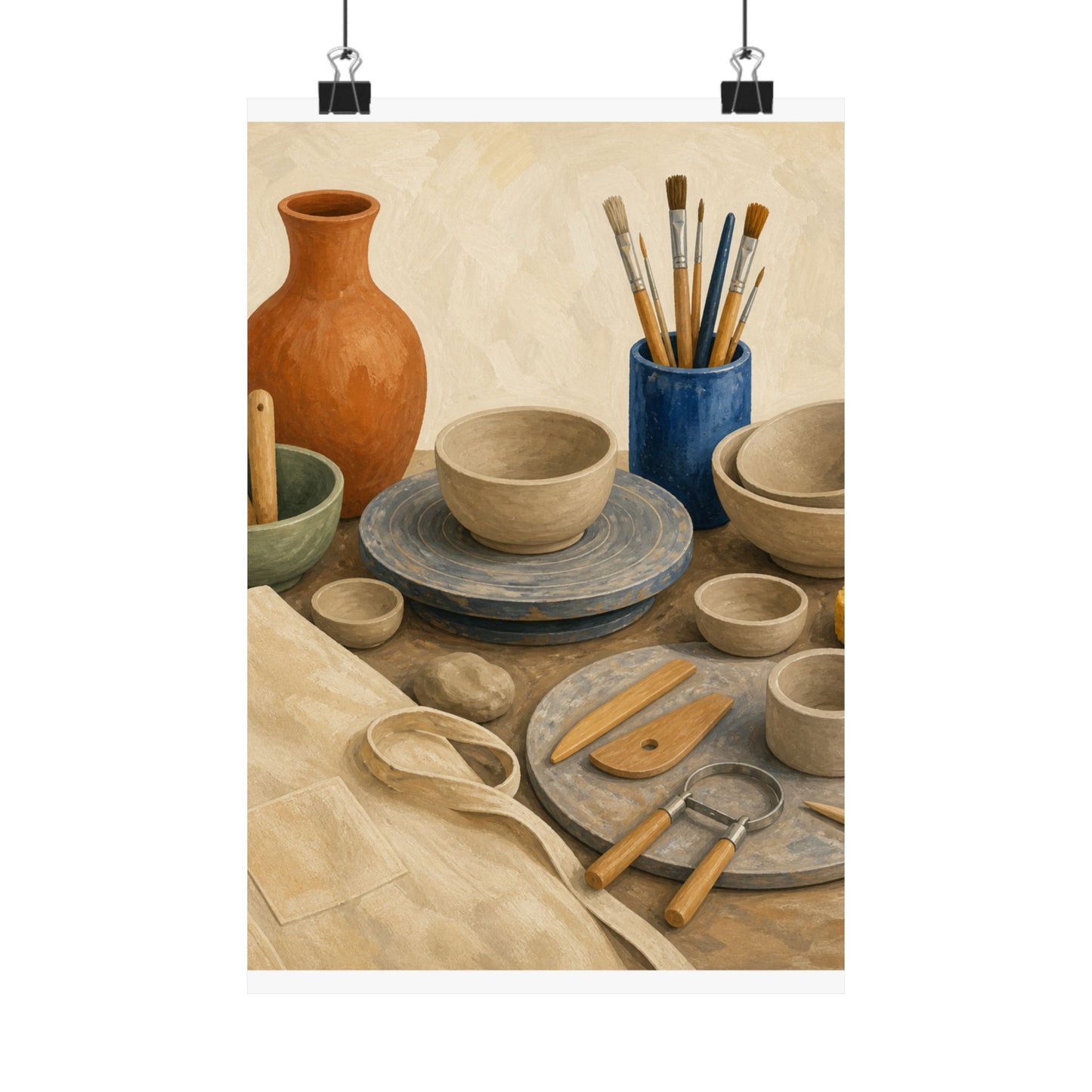 Colorful Pottery Studio Hobby Poster